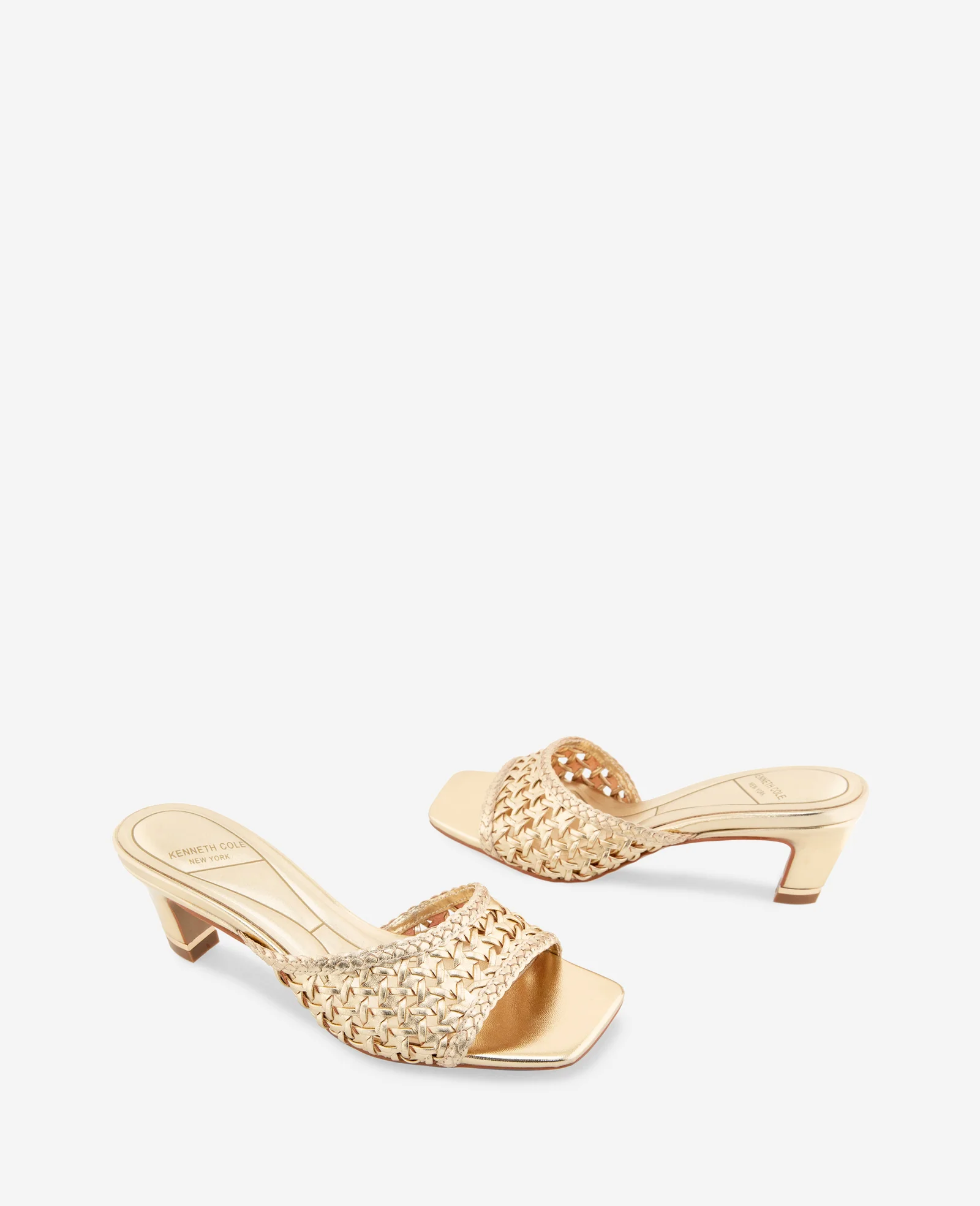 Arita Metallic Woven Leather Open Toe Heel - Image 2