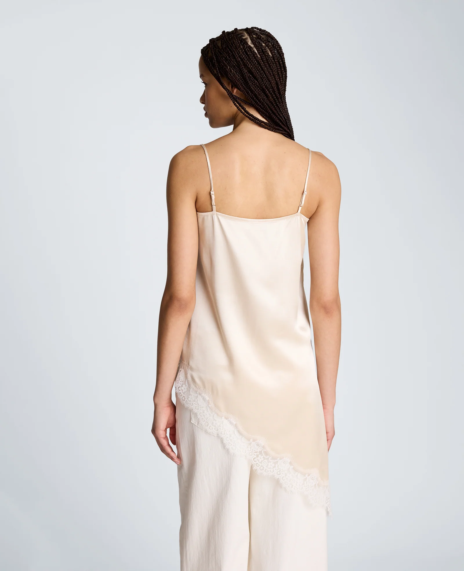 Asymmetric Lace Hem Tunic Cami - Image 2