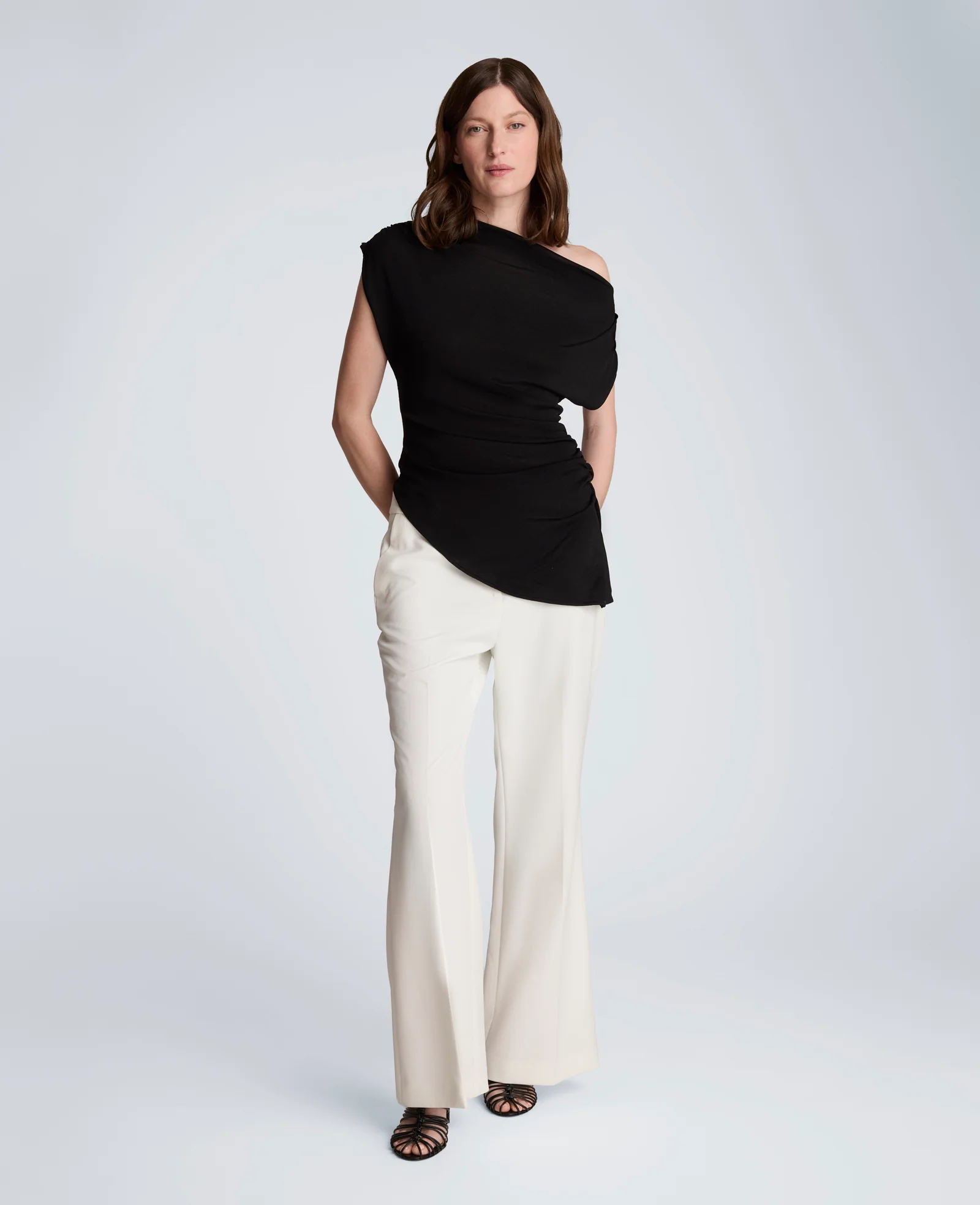 Asymmetrical Drape Neck Top - Image 3