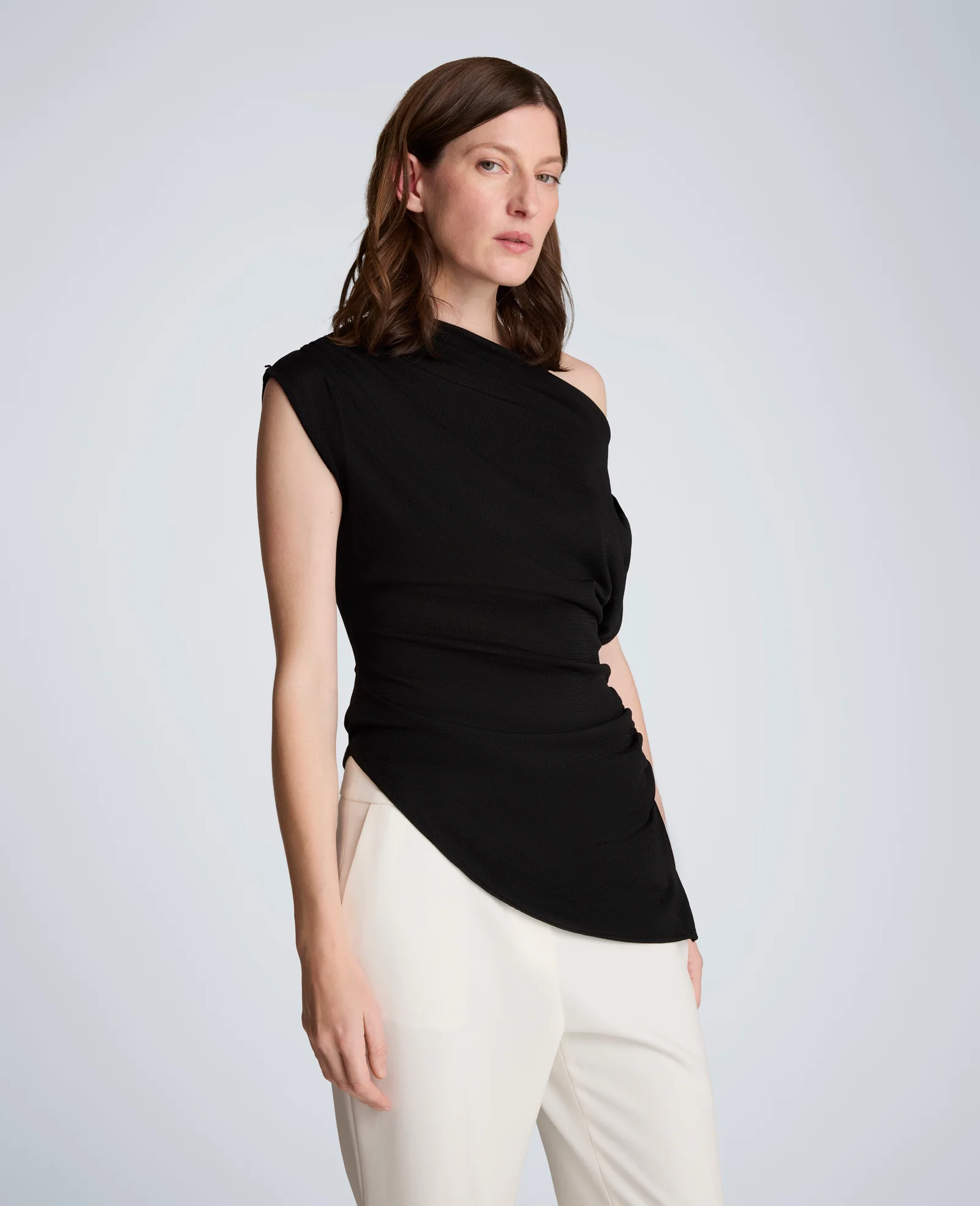 Asymmetrical Drape Neck Top - Image 4