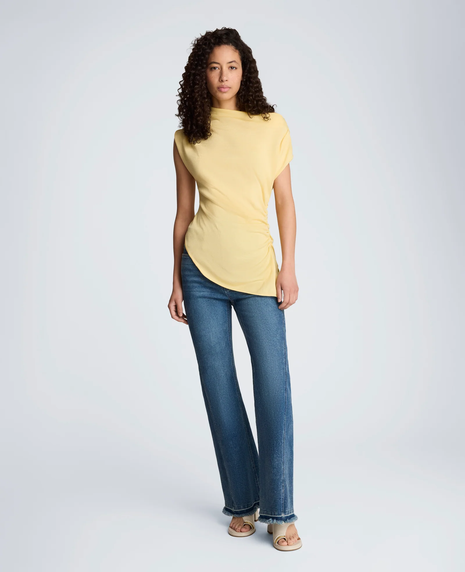 Asymmetrical Drape Neck Top - Image 6