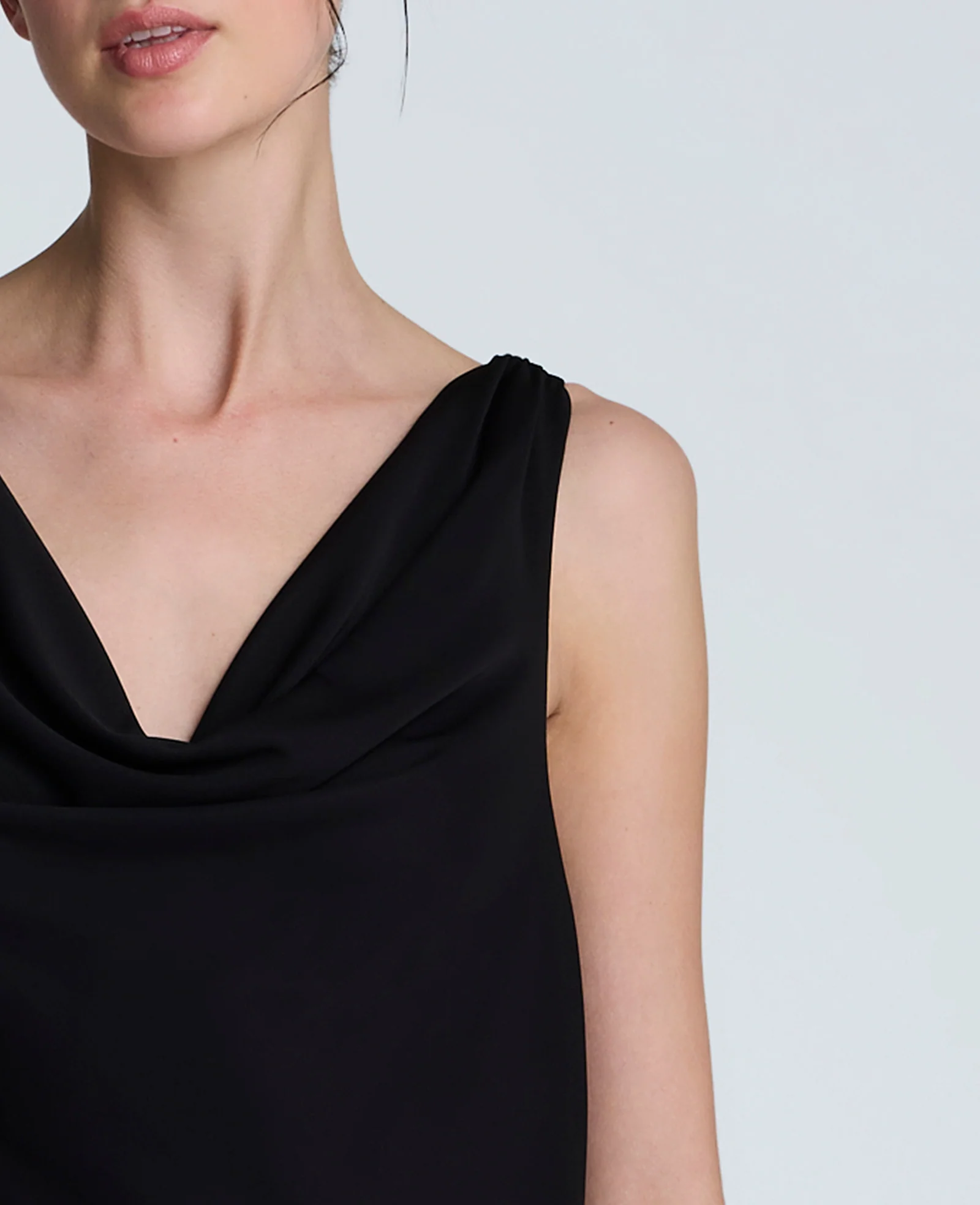 Asymmetrical Hem Cowl Neck Dress - Image 6