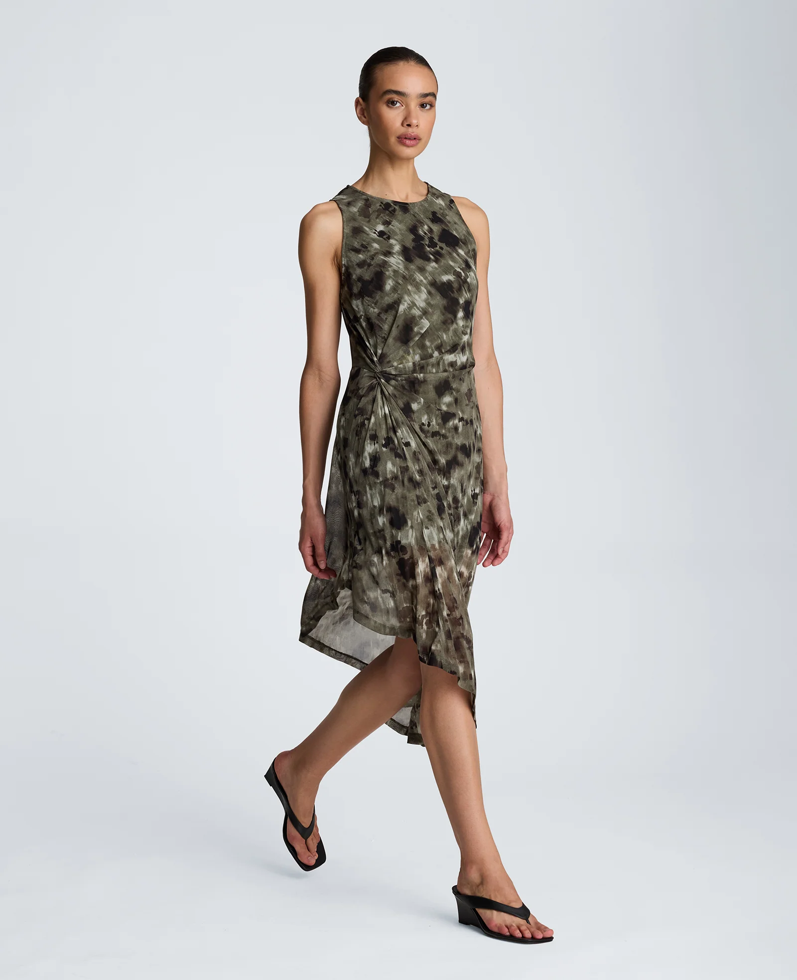 Asymmetrical Hem Midi Dress - Image 3