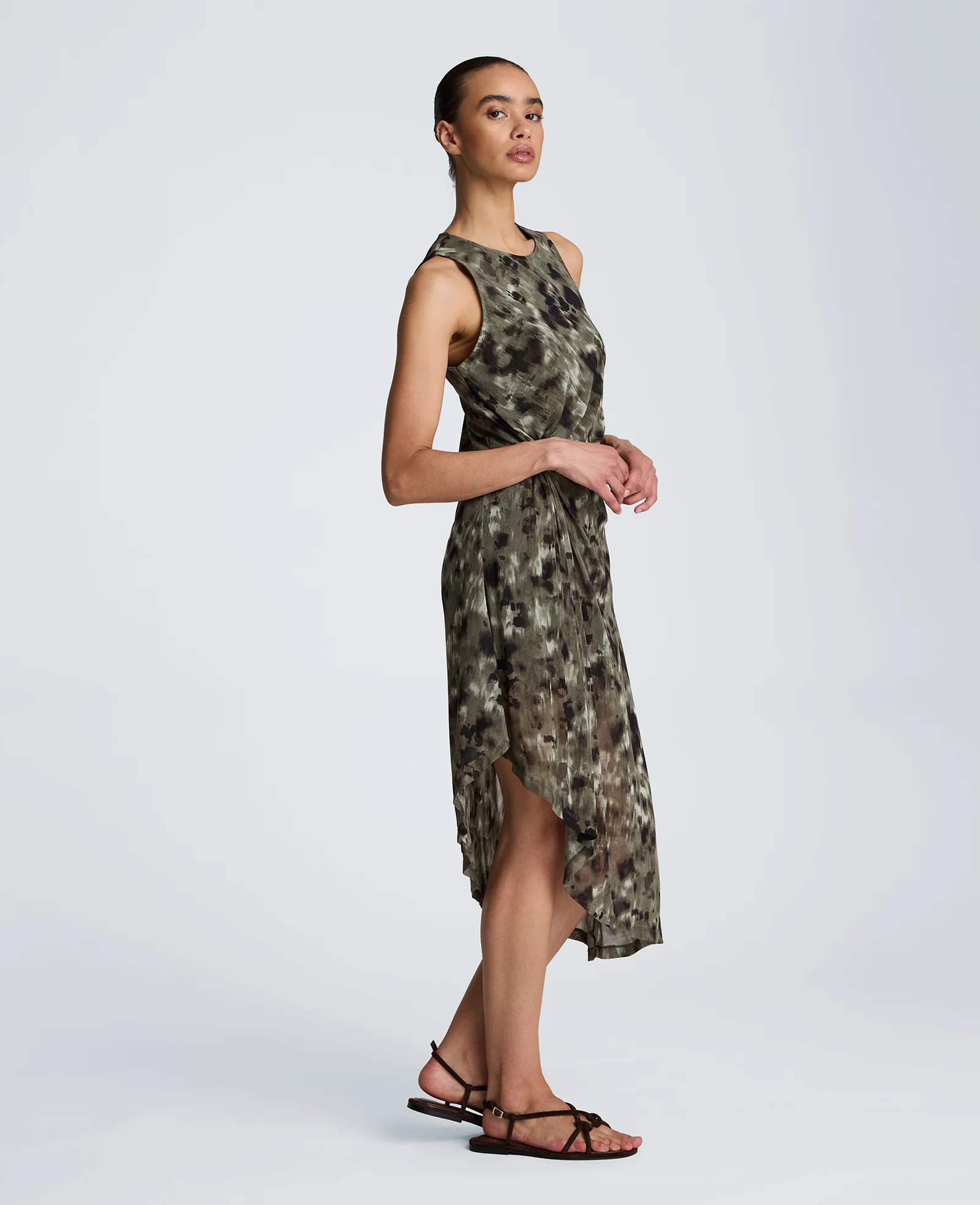 Asymmetrical Hem Midi Dress - Image 4