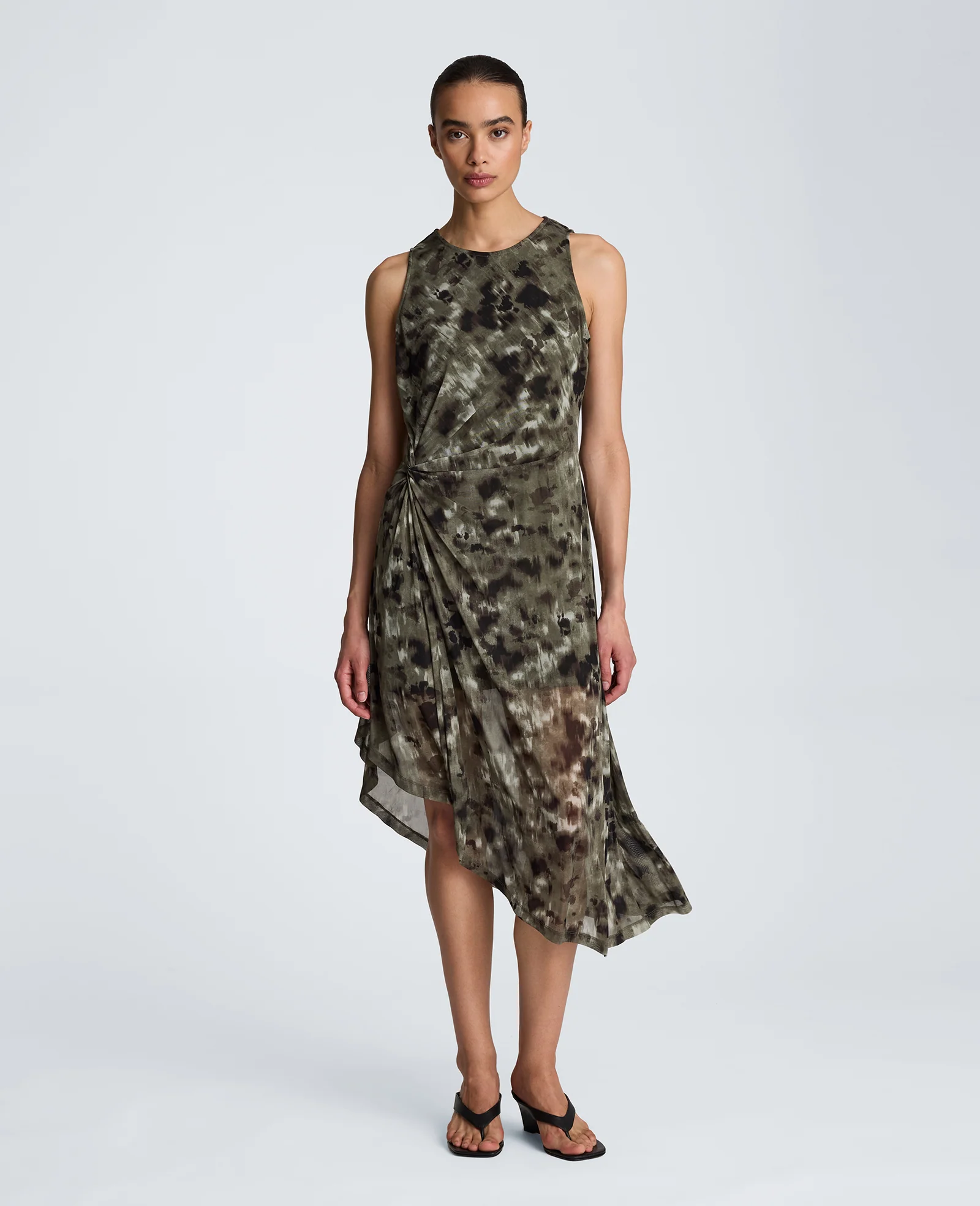 Asymmetrical Hem Midi Dress - Image 5