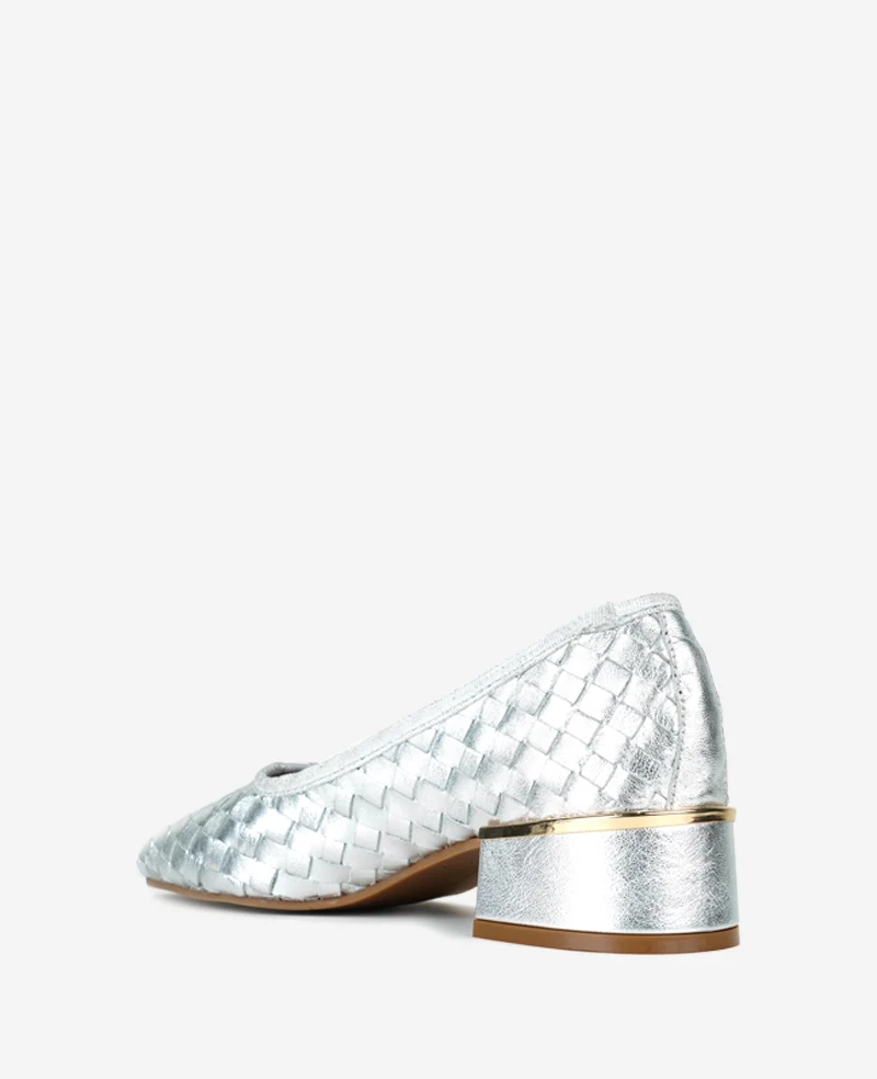 Birdie Woven Metallic Leather Pump - Image 3
