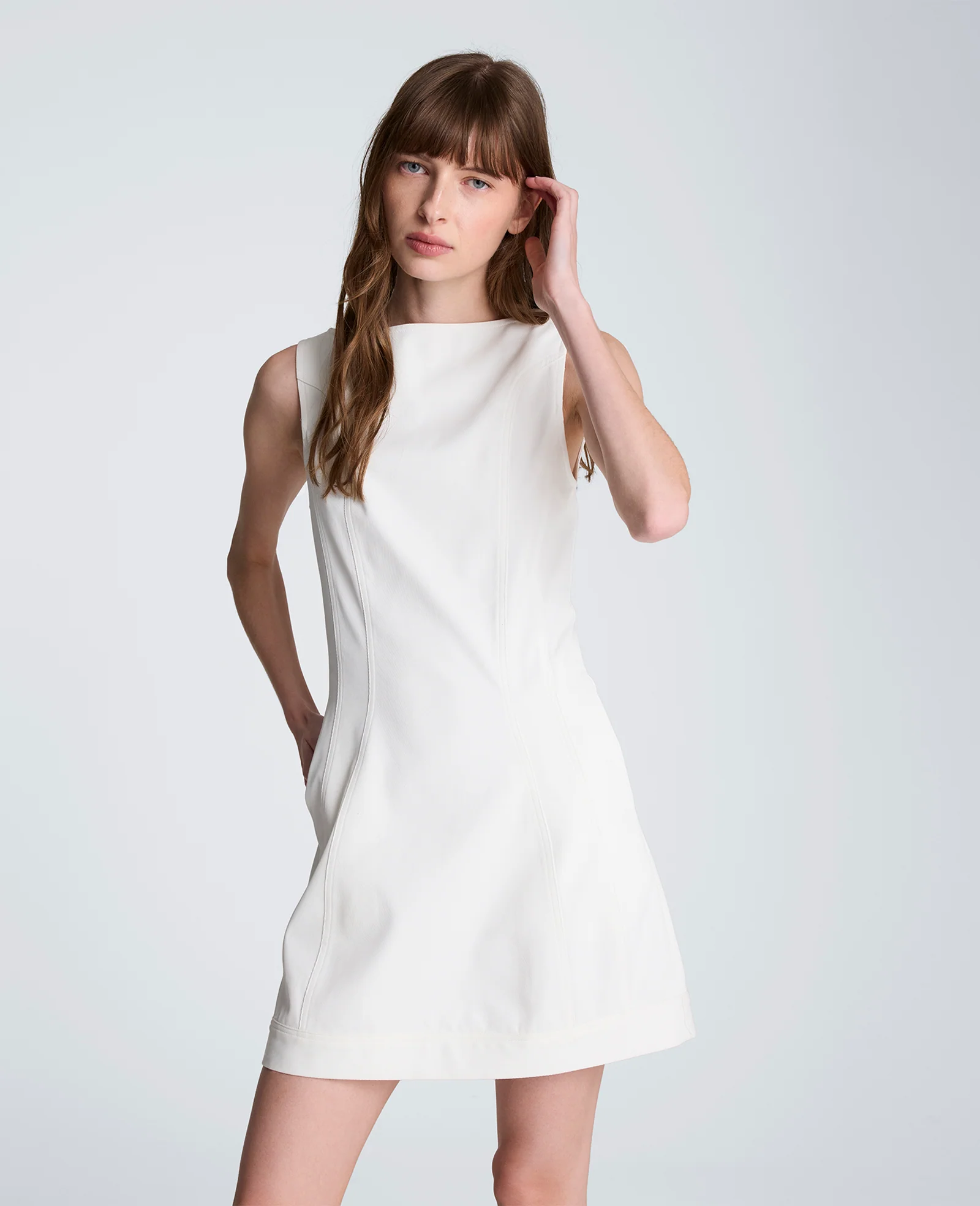 Boat Neck Sculpt Mini Dress - Image 3