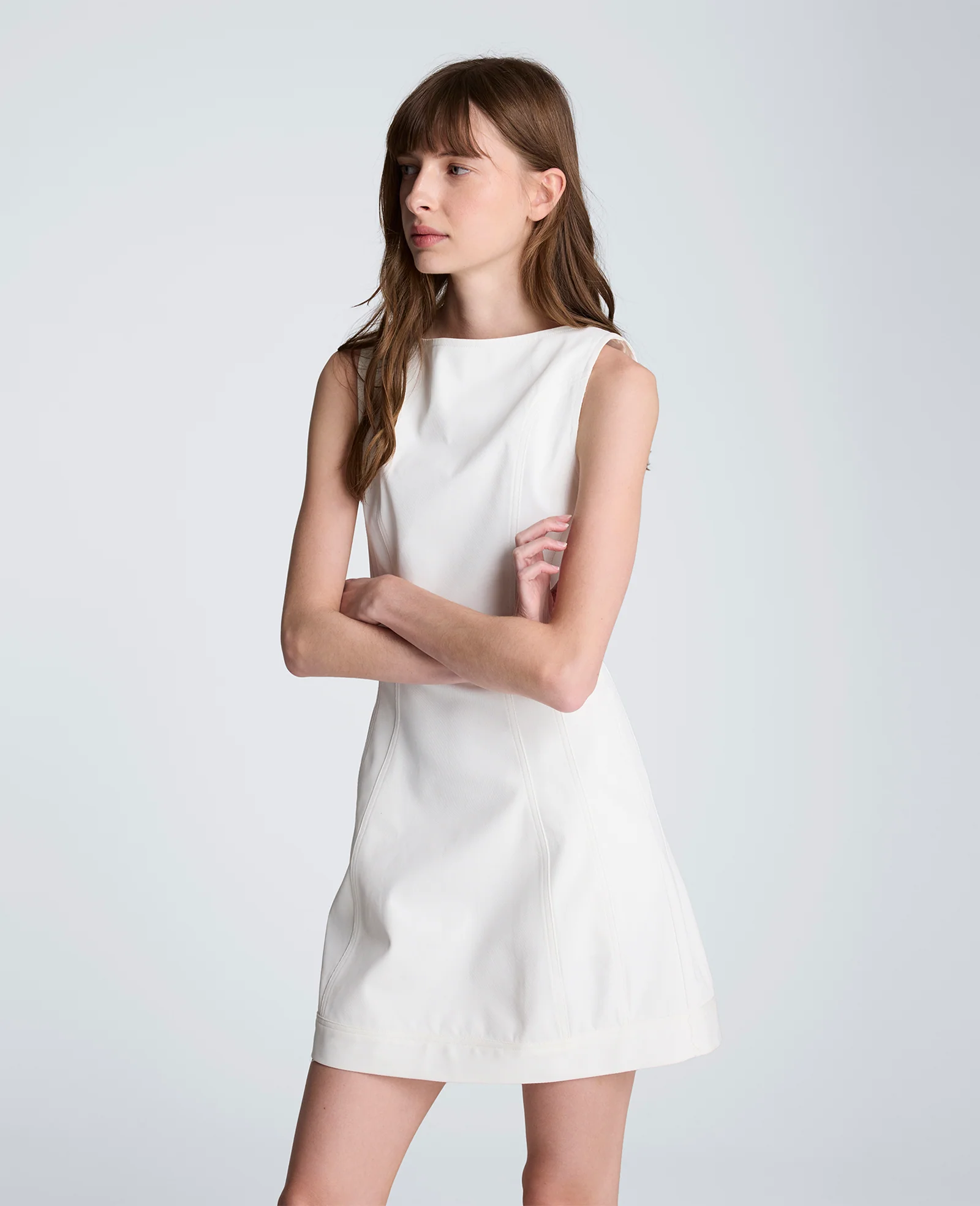 Boat Neck Sculpt Mini Dress - Image 4