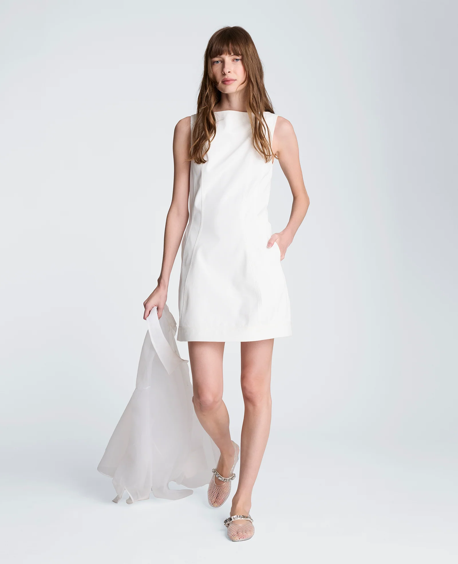 Boat Neck Sculpt Mini Dress - Image 6