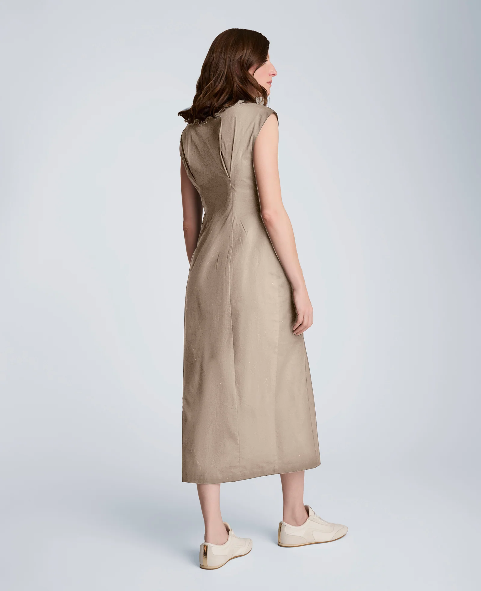 Bodice Pleat Midi Shirt Dress - Image 2