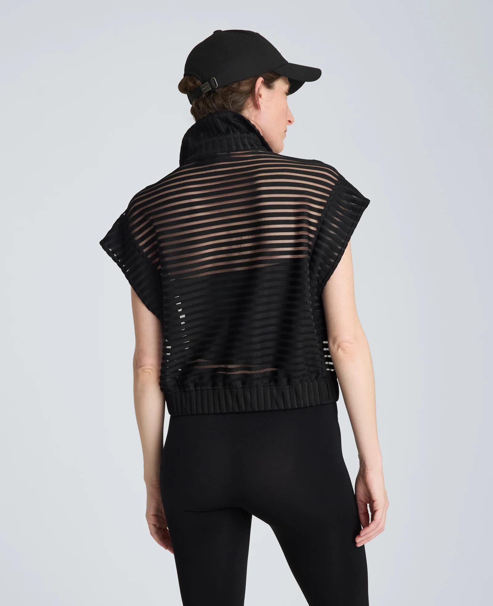 Zip-Up Vest Cardigan with Chest Pocket - Image 2