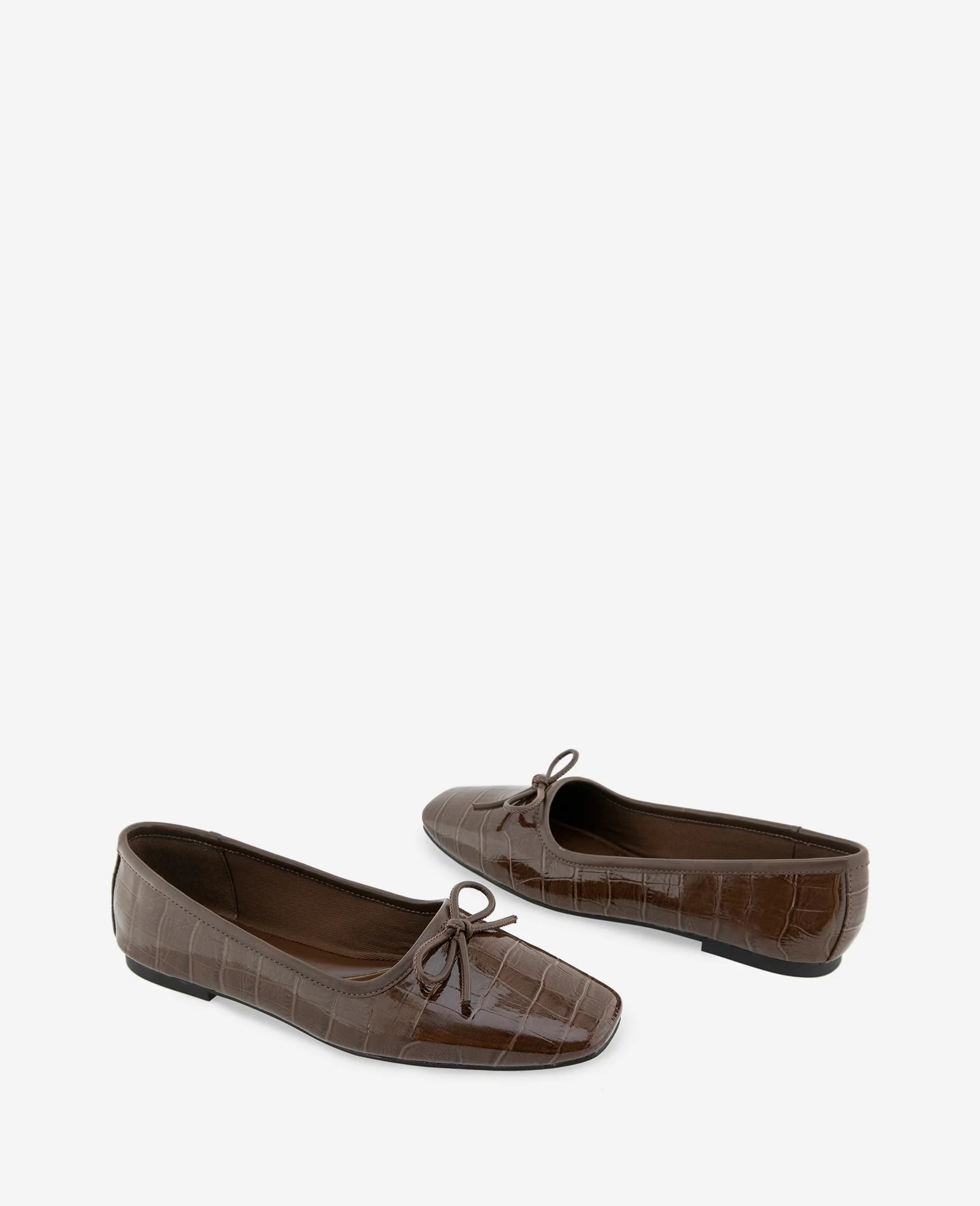 Carriah Embossed Croco Bow Tie Ballet Flat - Image 2