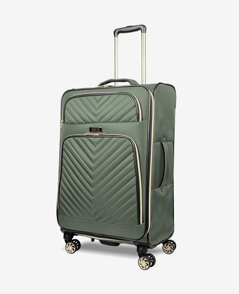 Chelsea Chevron Quilted Expandable Suitcase - Image 13