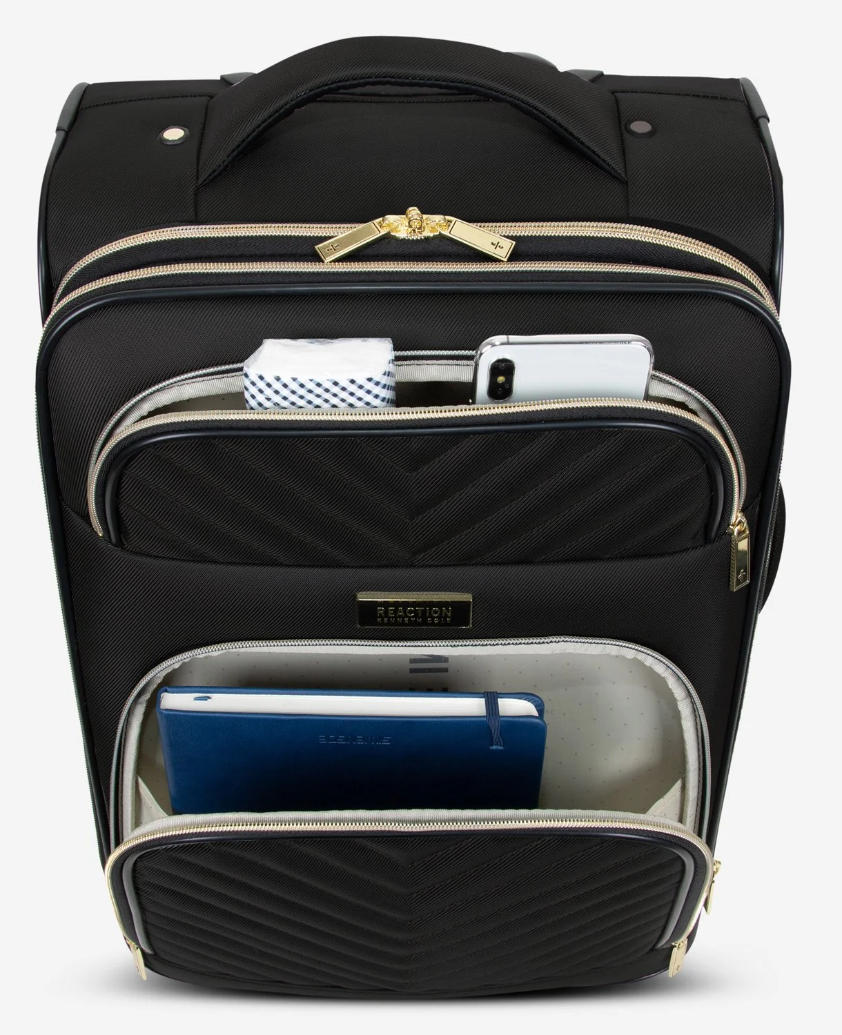 Chelsea Chevron Quilted Expandable Suitcase - Image 2