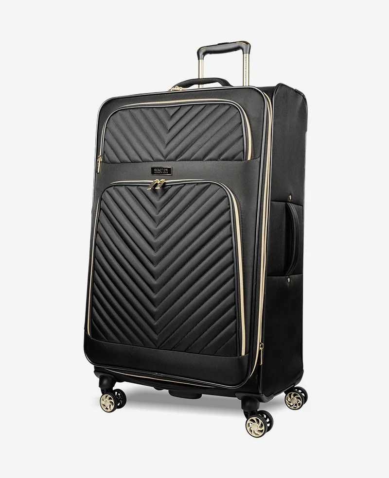 Chelsea Chevron Quilted Expandable Suitcase - Image 4