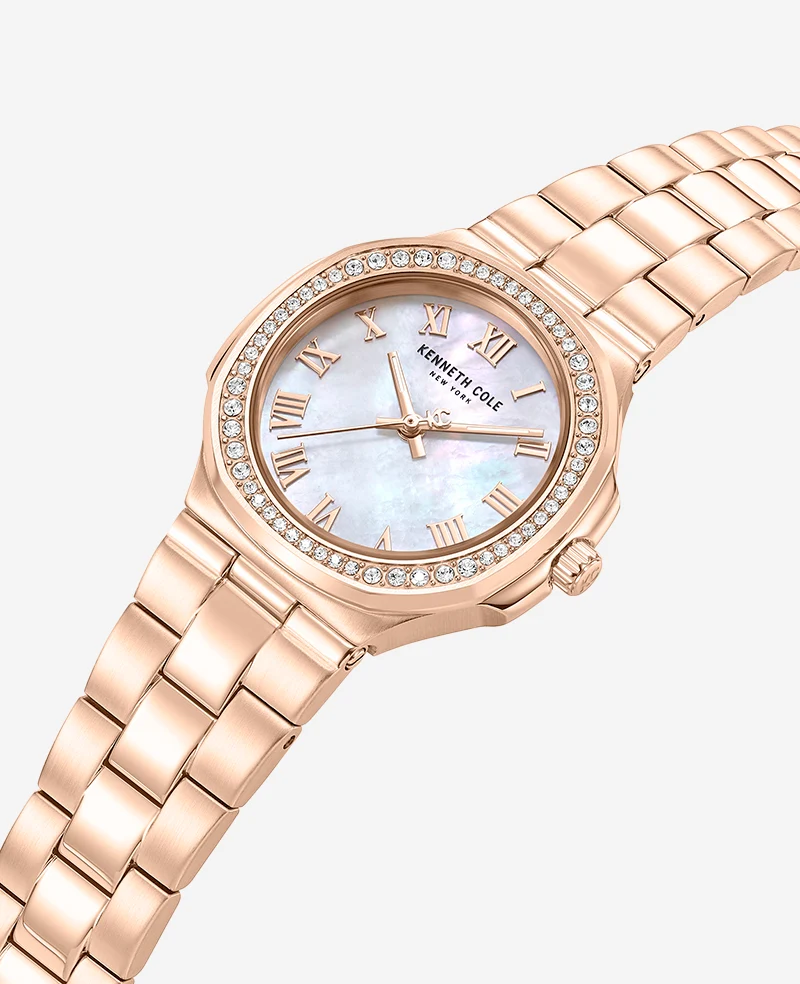 Classic Crystal Lined Outer Dial Rose Gold Bracelet Watch - Image 2