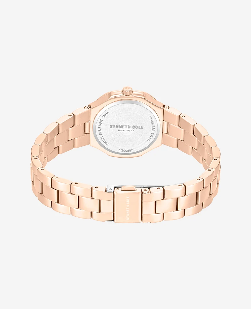 Classic Crystal Lined Outer Dial Rose Gold Bracelet Watch - Image 3