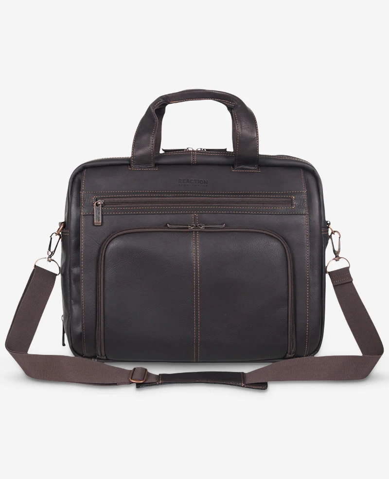 Colombian Leather Top Zip Messenger Bag