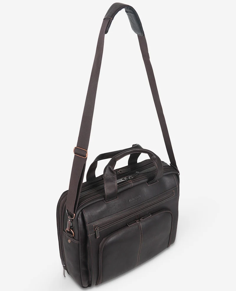 Colombian Leather Top Zip Messenger Bag - Image 2