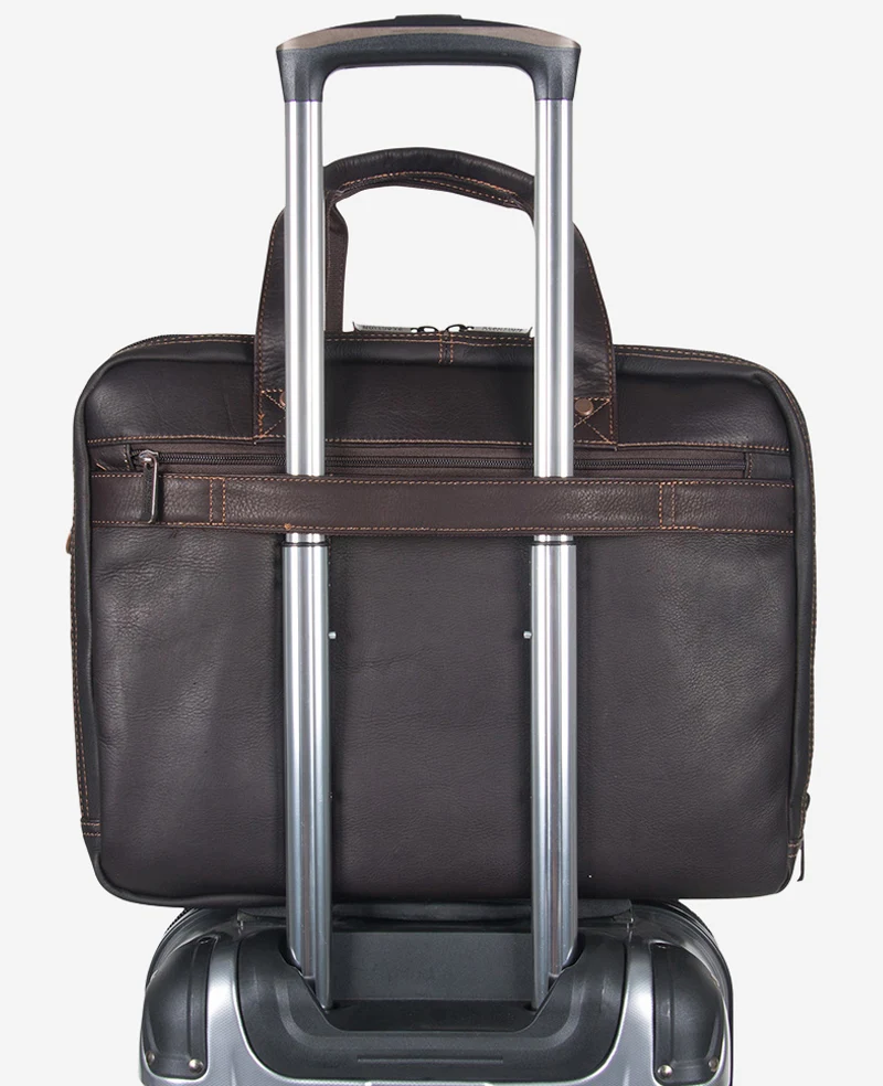 Colombian Leather Top Zip Messenger Bag - Image 4