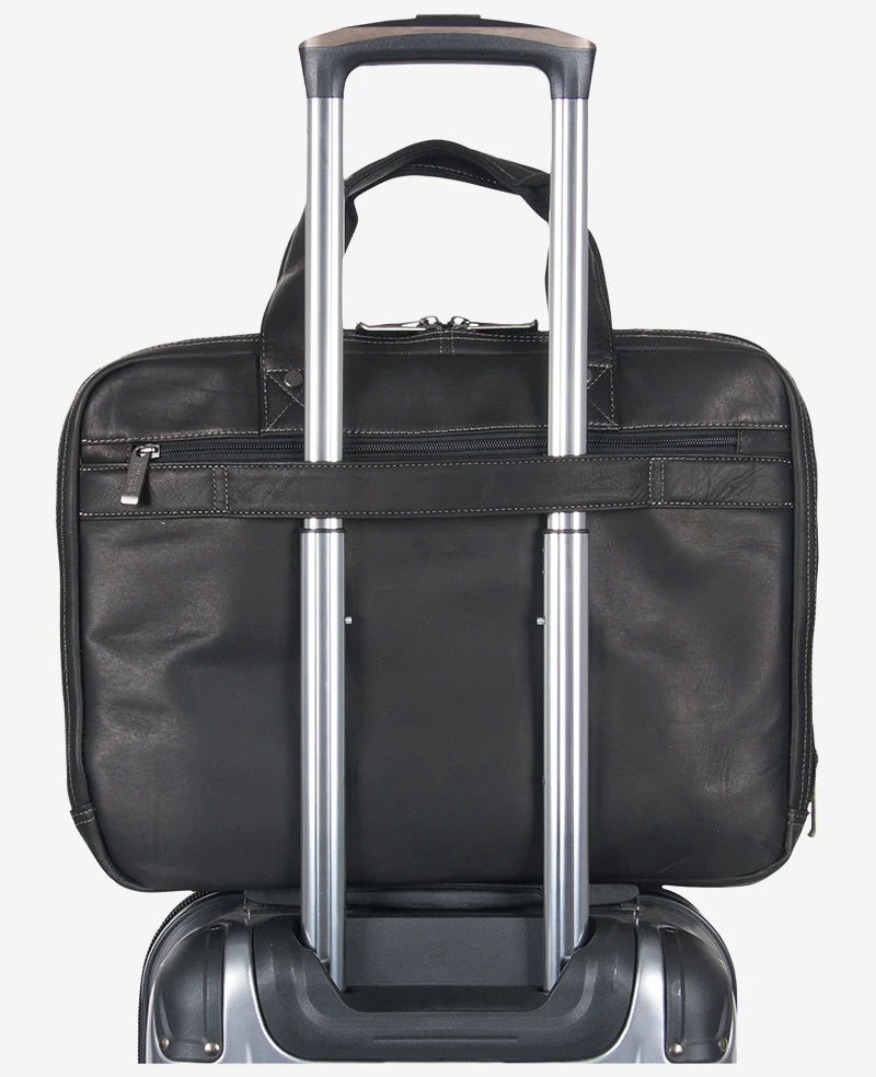 Colombian Leather Top Zip Messenger Bag - Image 3