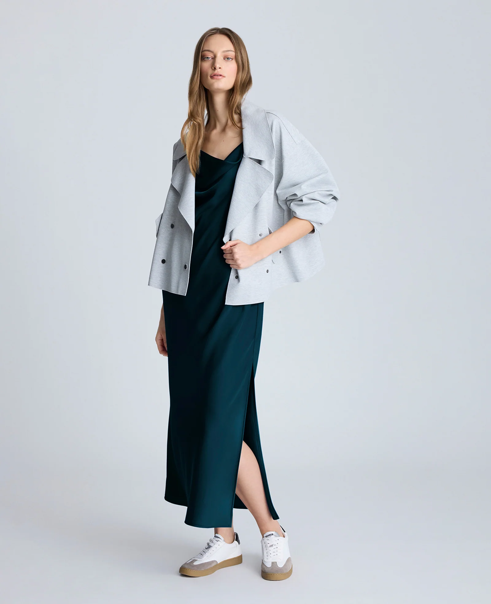 Cowl Neck Side Slit Maxi Slip Dress - Image 5