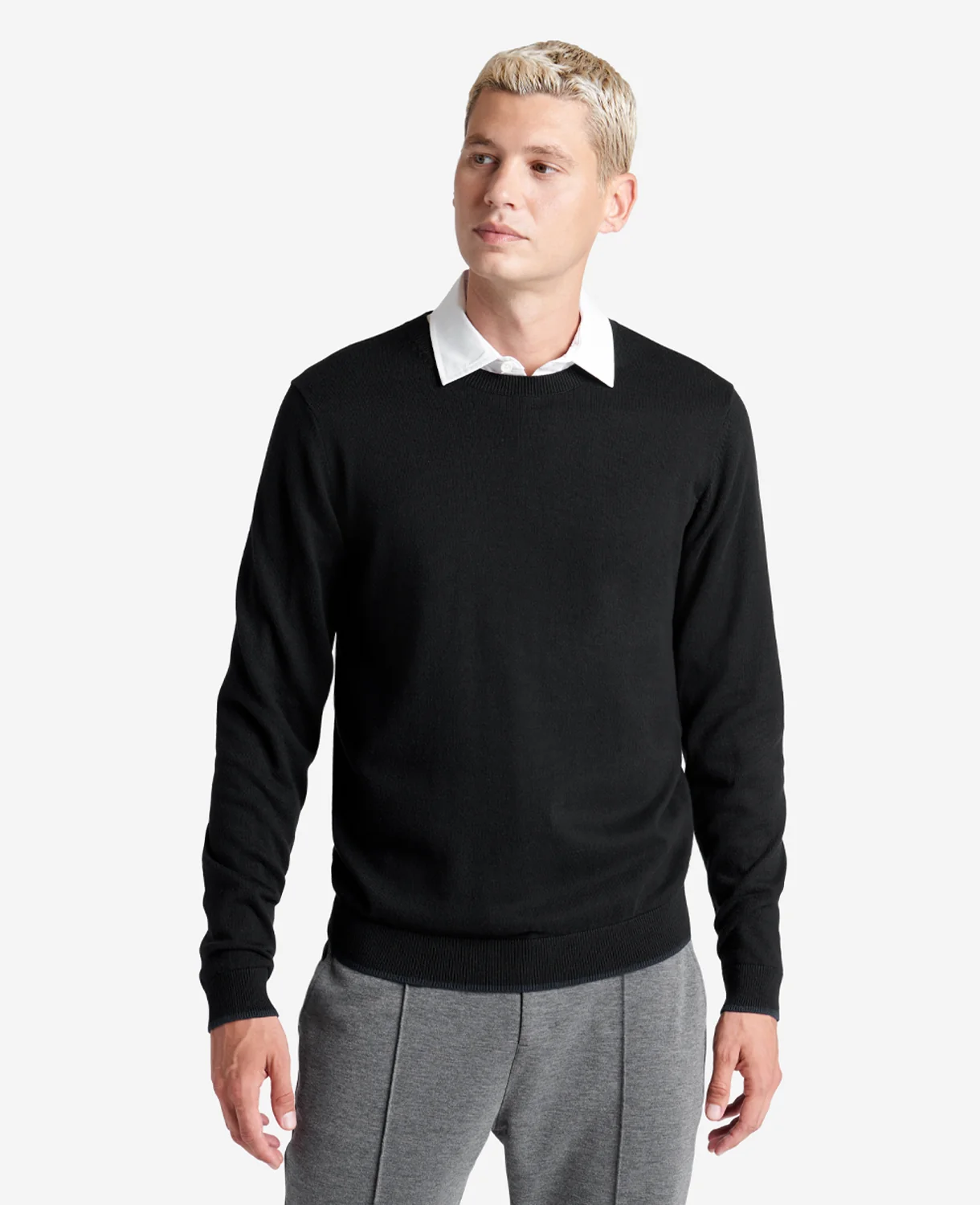 Crew Neck Sweater with Tipping Details - Image 5