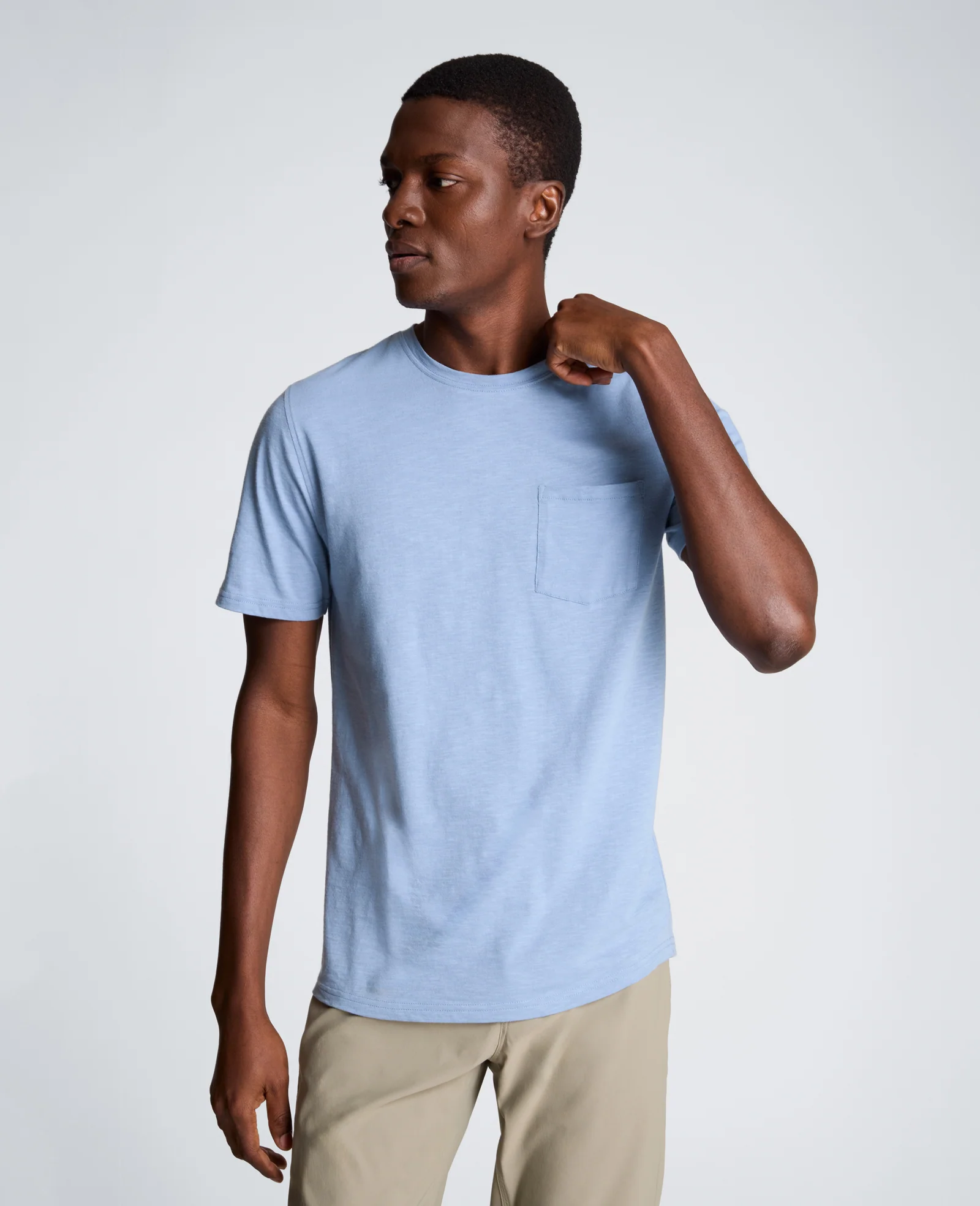 Crew Neck Tee with Pocket