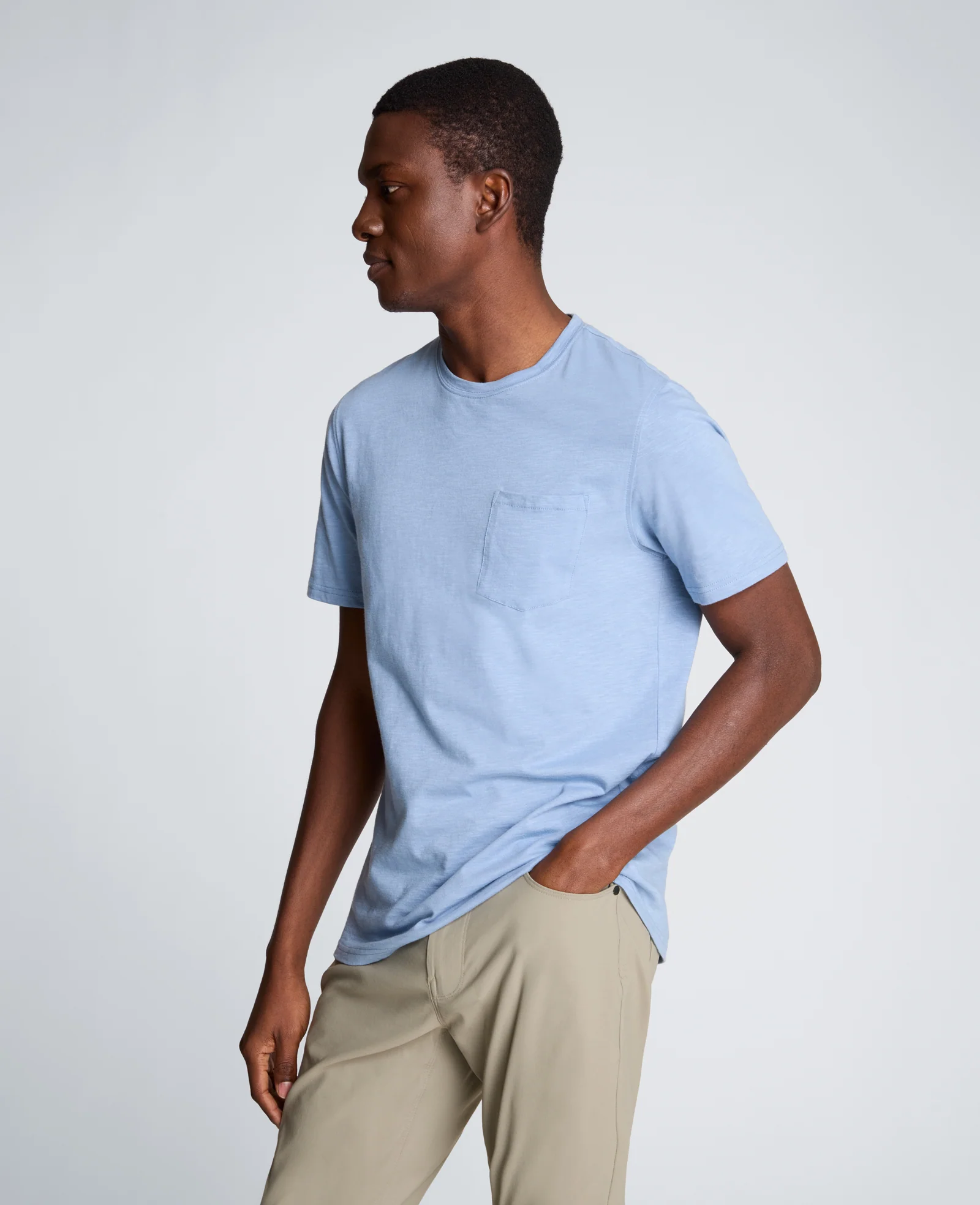 Crew Neck Tee with Pocket - Image 4