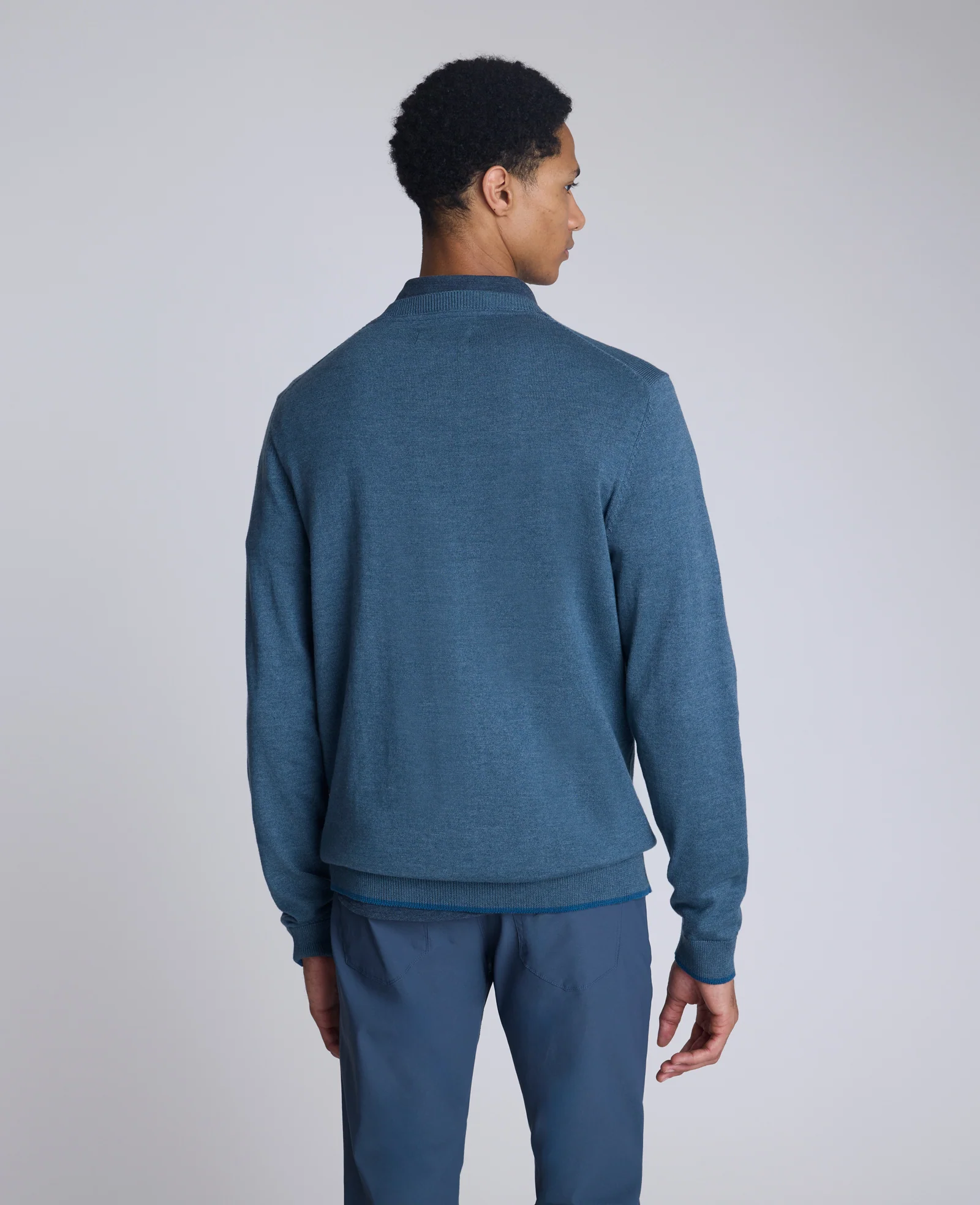 Crewneck Sweater with Tipping Details - Image 3