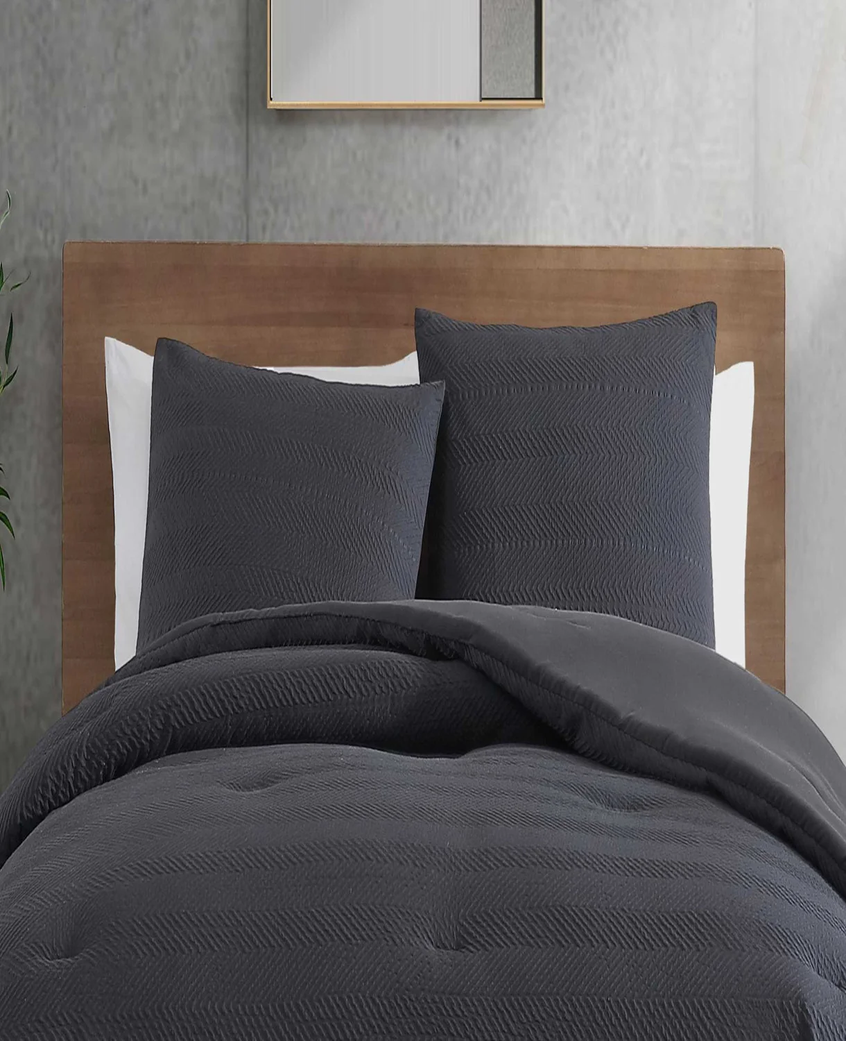Crosswalk Herringbone Black Comforter Set - Image 3