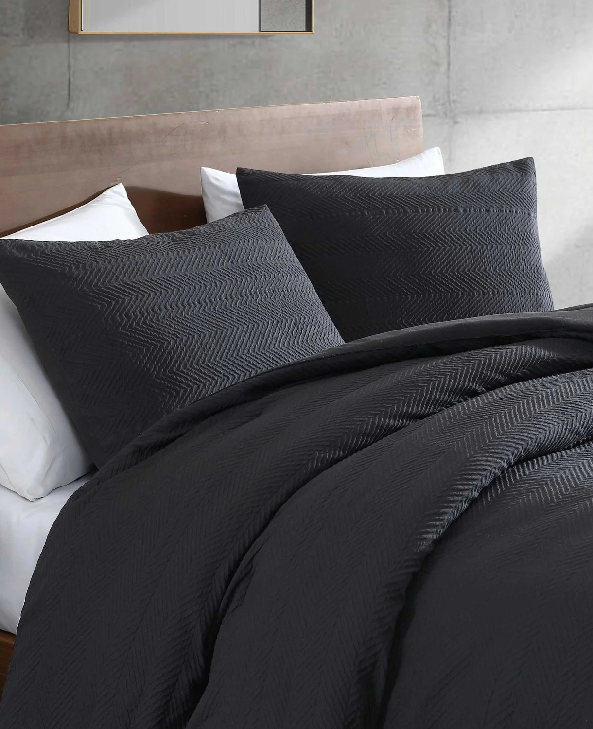 Crosswalk Herringbone Black Comforter Set - Image 4