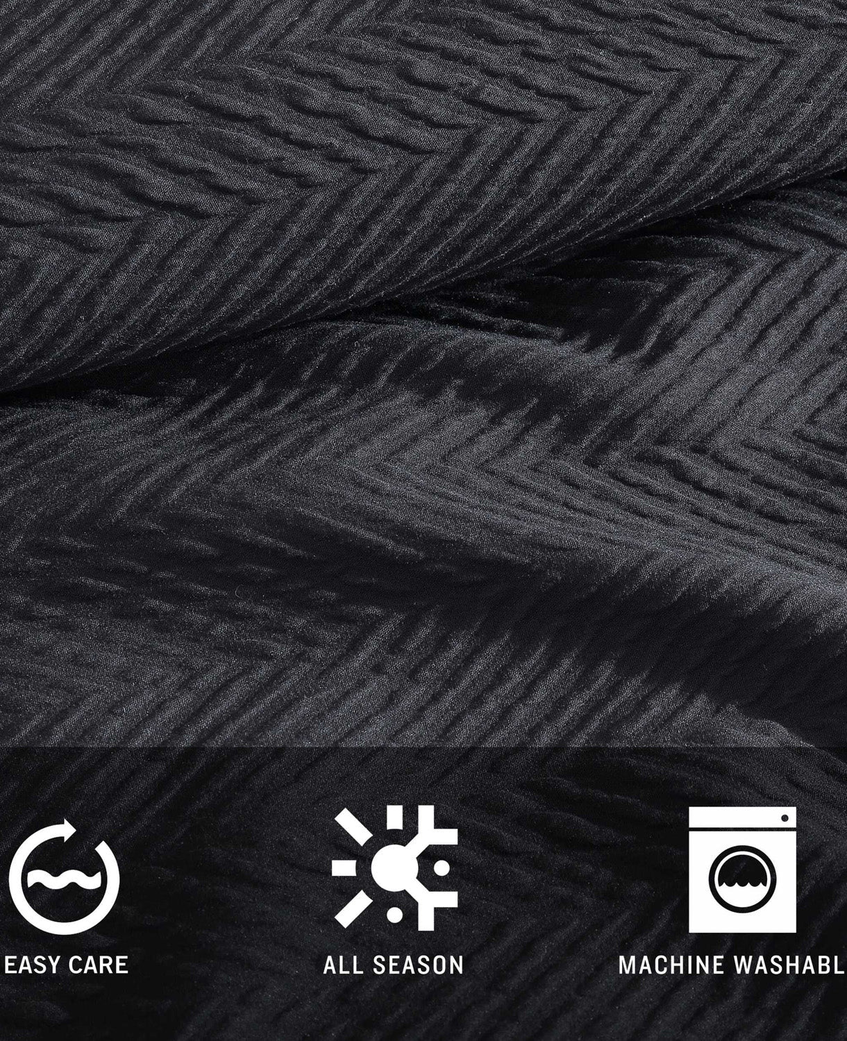 Crosswalk Herringbone Black Comforter Set - Image 7