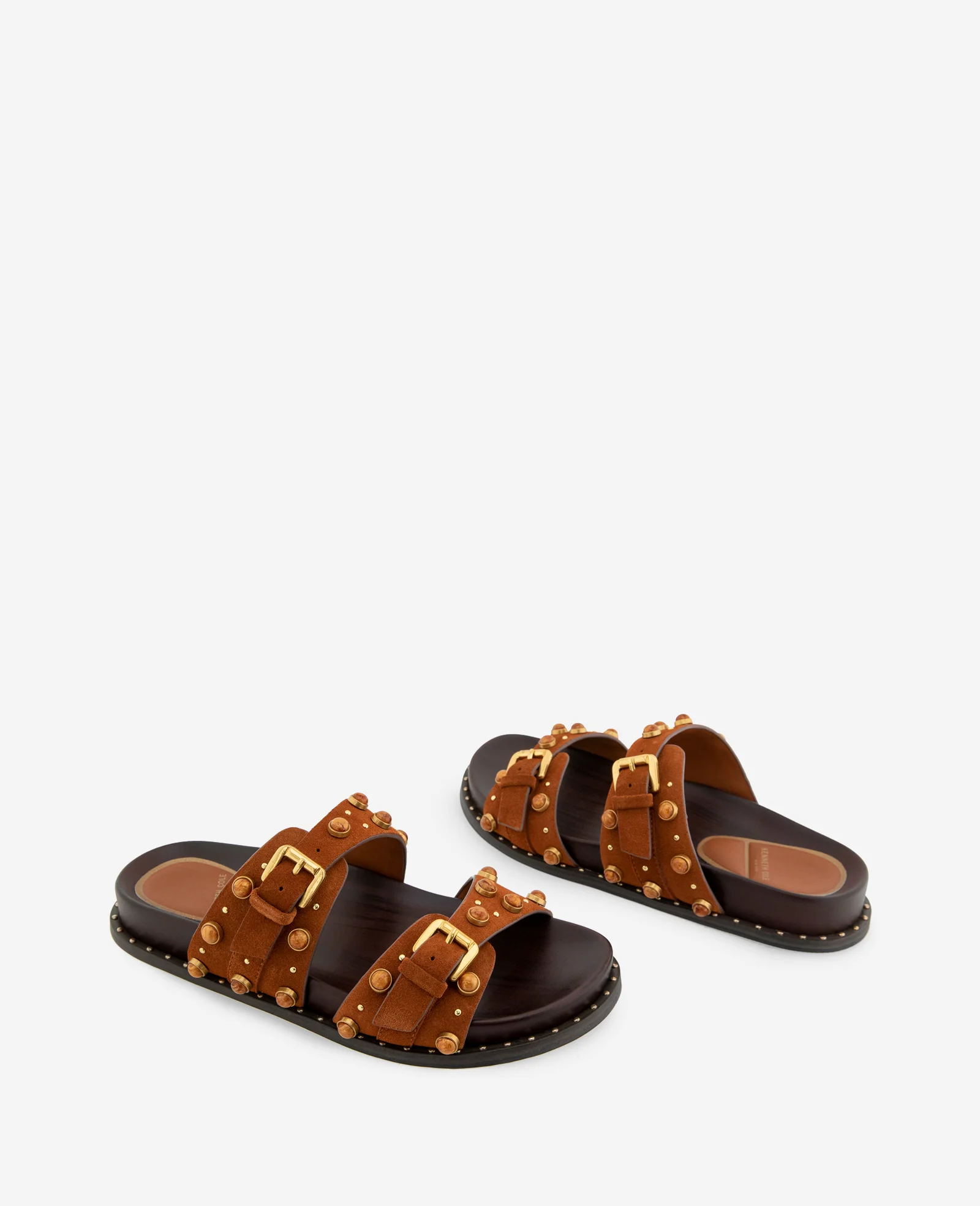 Deardra Suede Double Band Buckle Slide - Image 3