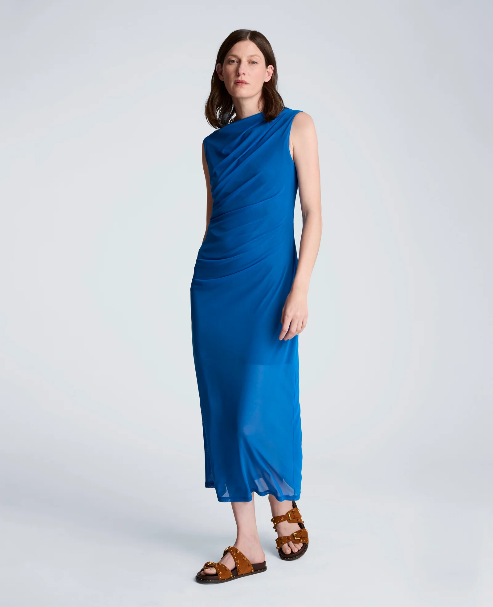 Draped Detailed Modern Midi Dress - Image 5