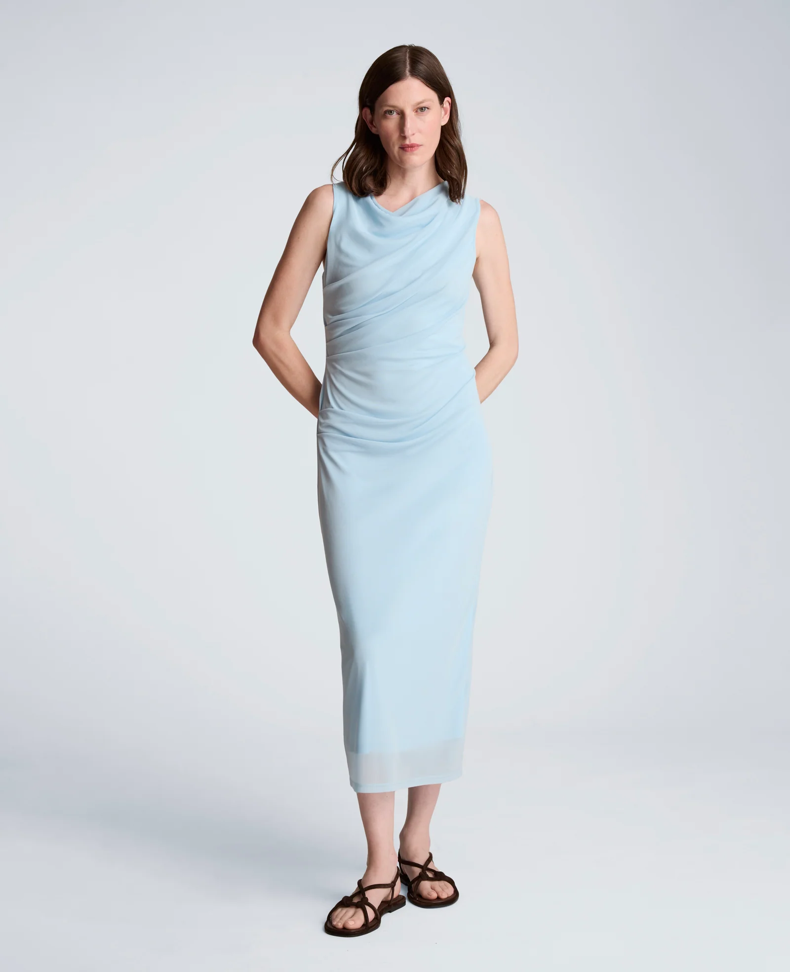Draped Detailed Modern Midi Dress - Image 3