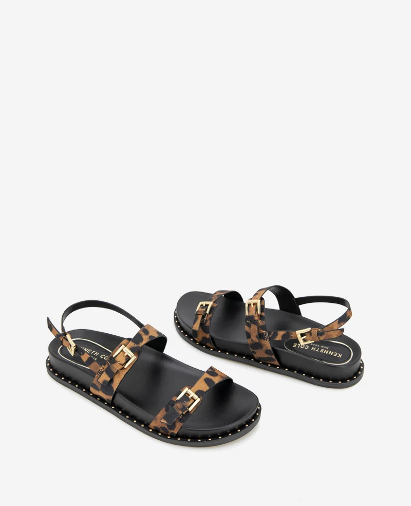 Drinity Leopard Print Band Buckle Sandal - Image 2