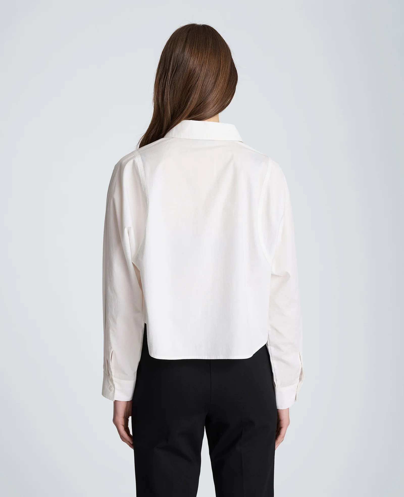 Exaggerated Armhole Cropped Long Sleeve Button Front Shirt - Image 2