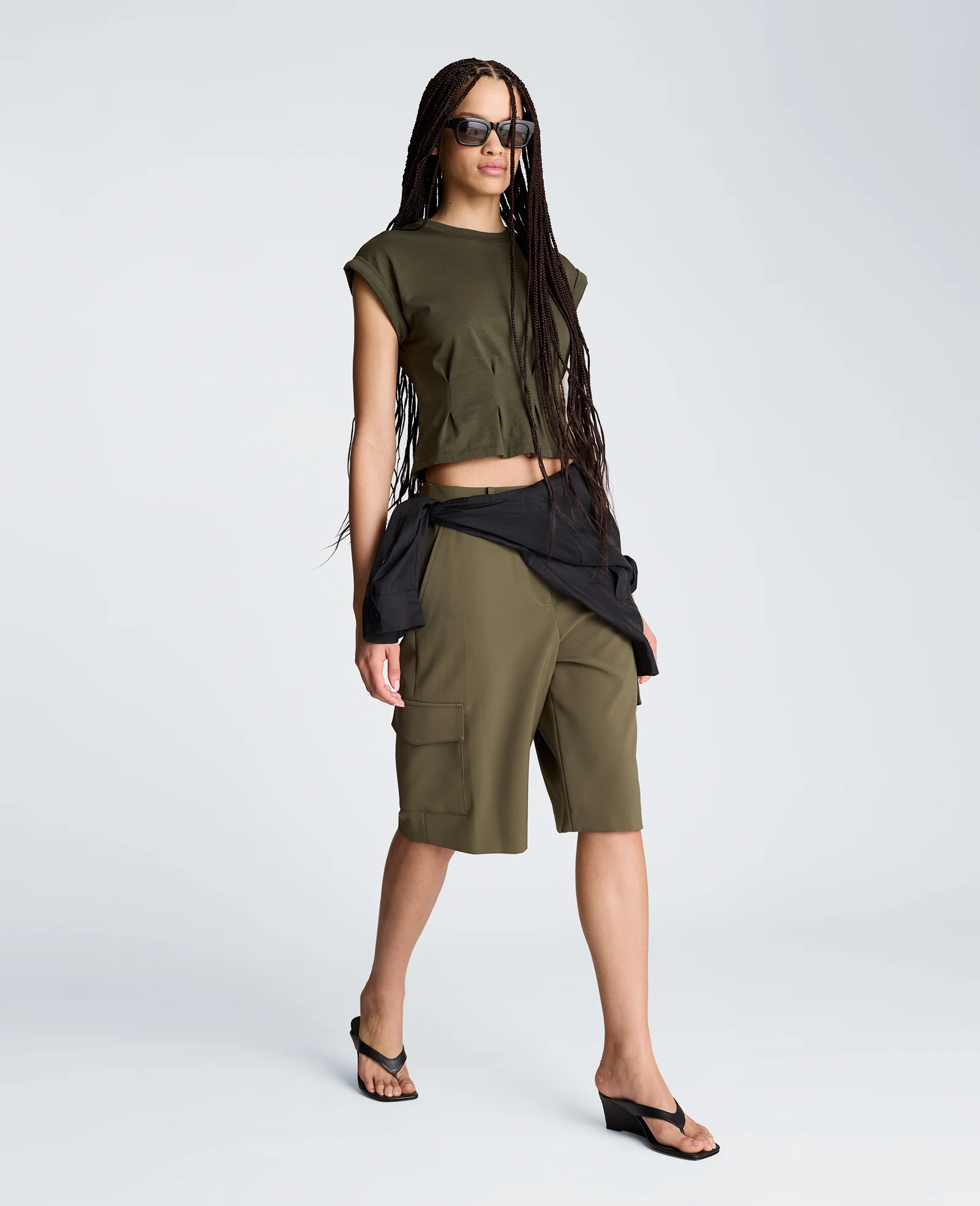 Extended Shoulder Top With Peplum Waist - Image 5