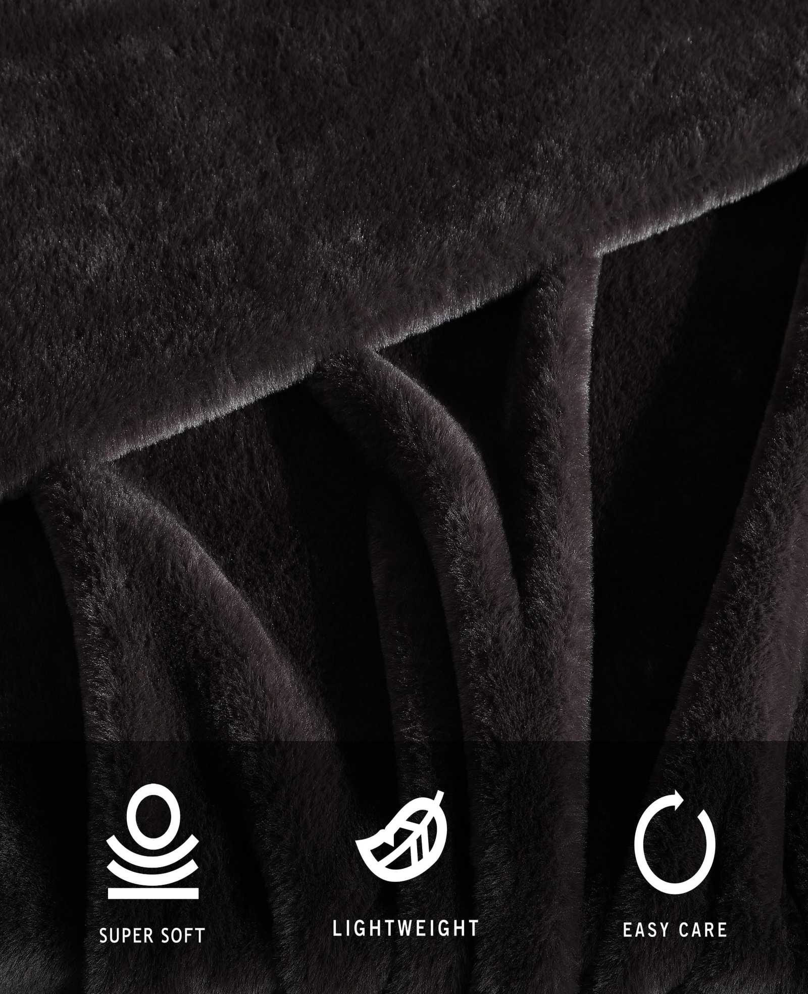 Faux Fur Solid Throw Blanket - Image 2