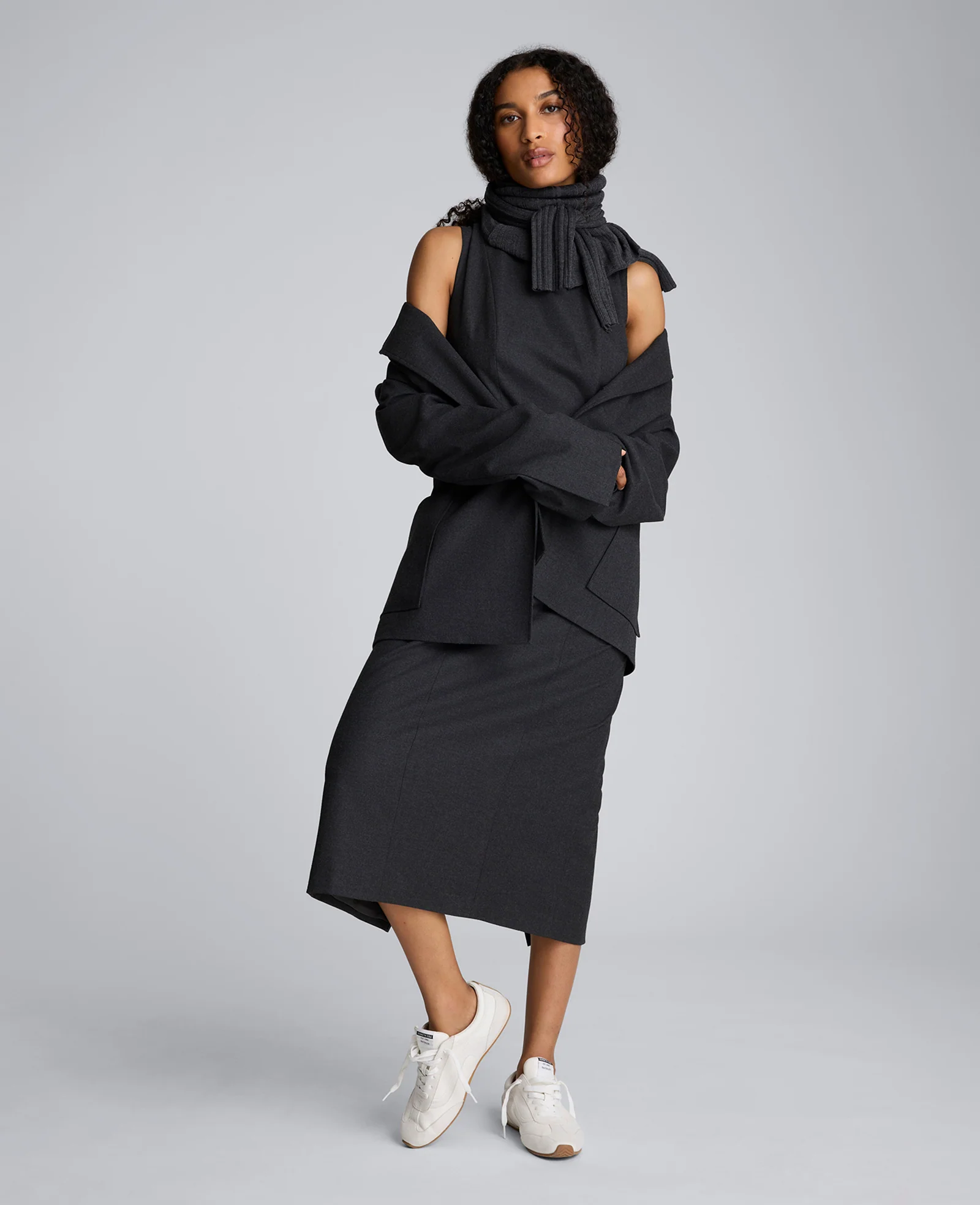 Flannel Midi Sheath Dress - Image 4