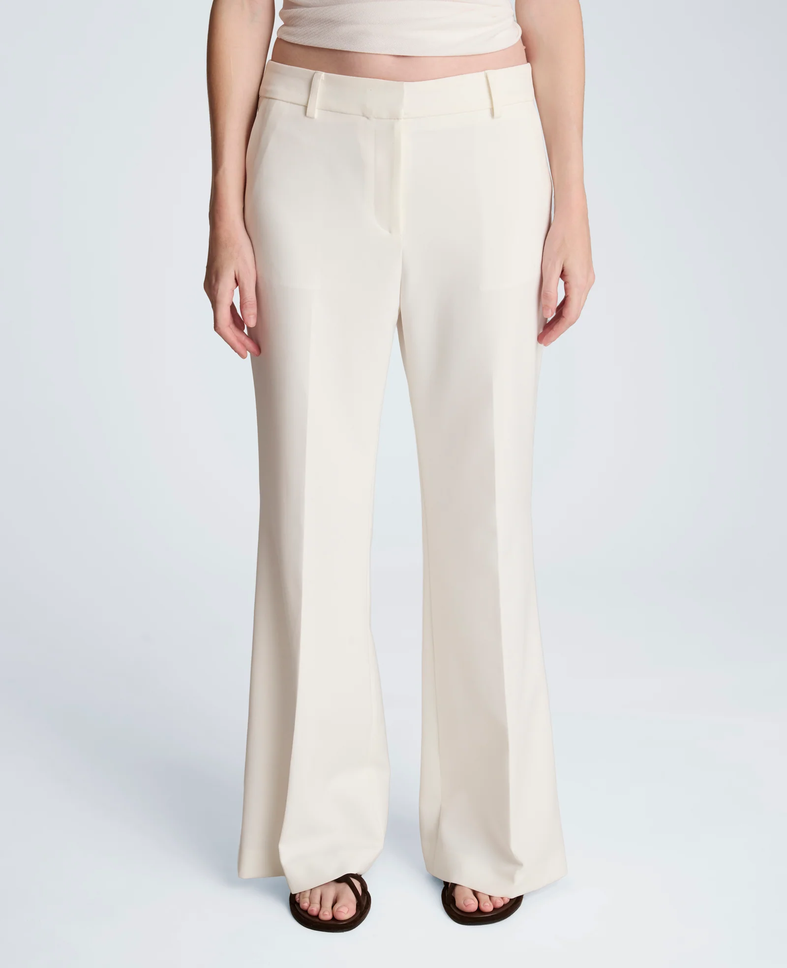Luxe Twill Fly Front Flare Pant Mid Rise - Image 4