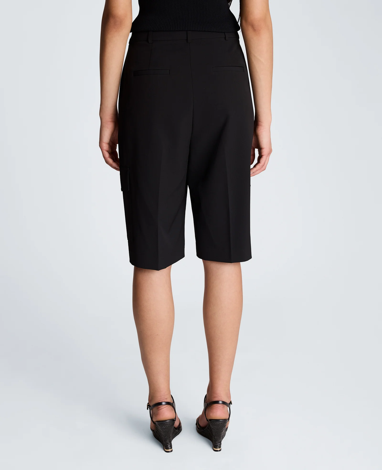 Fly Front High Rise Long Short with Cargo Pockets - Image 2