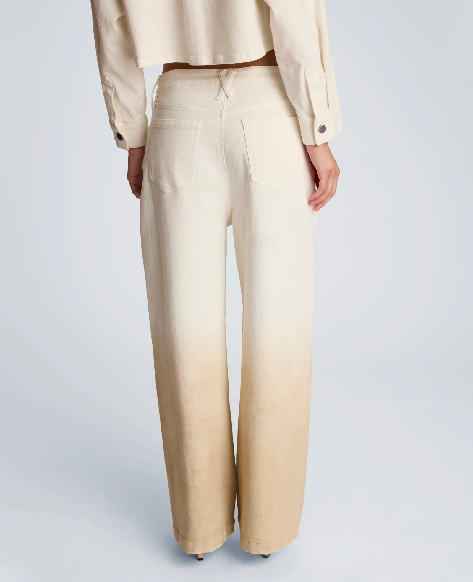 Gradient Fly Front High Rise Wide Leg Comfort Stretch Denim Pant - Image 3