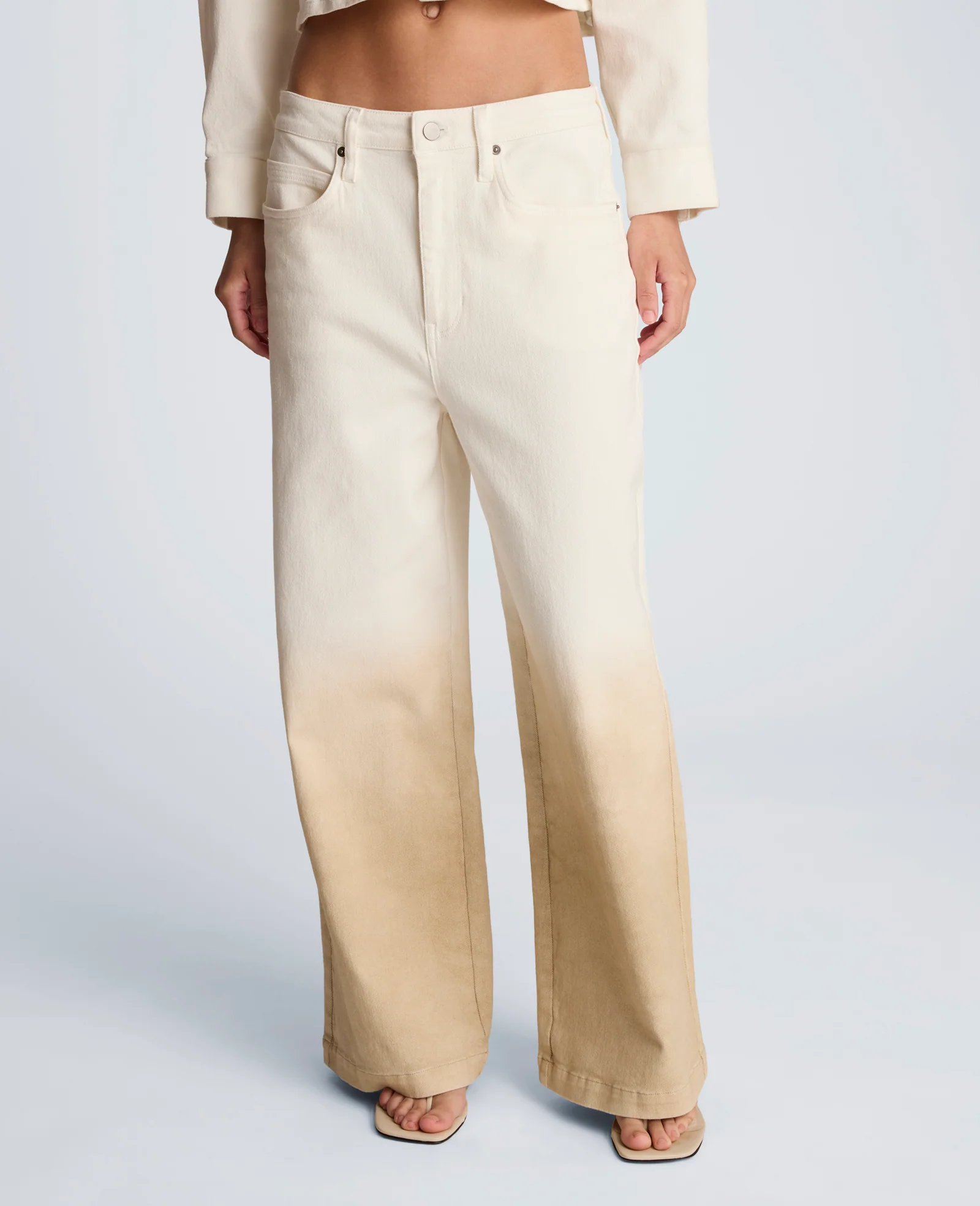Gradient Fly Front High Rise Wide Leg Comfort Stretch Denim Pant - Image 6