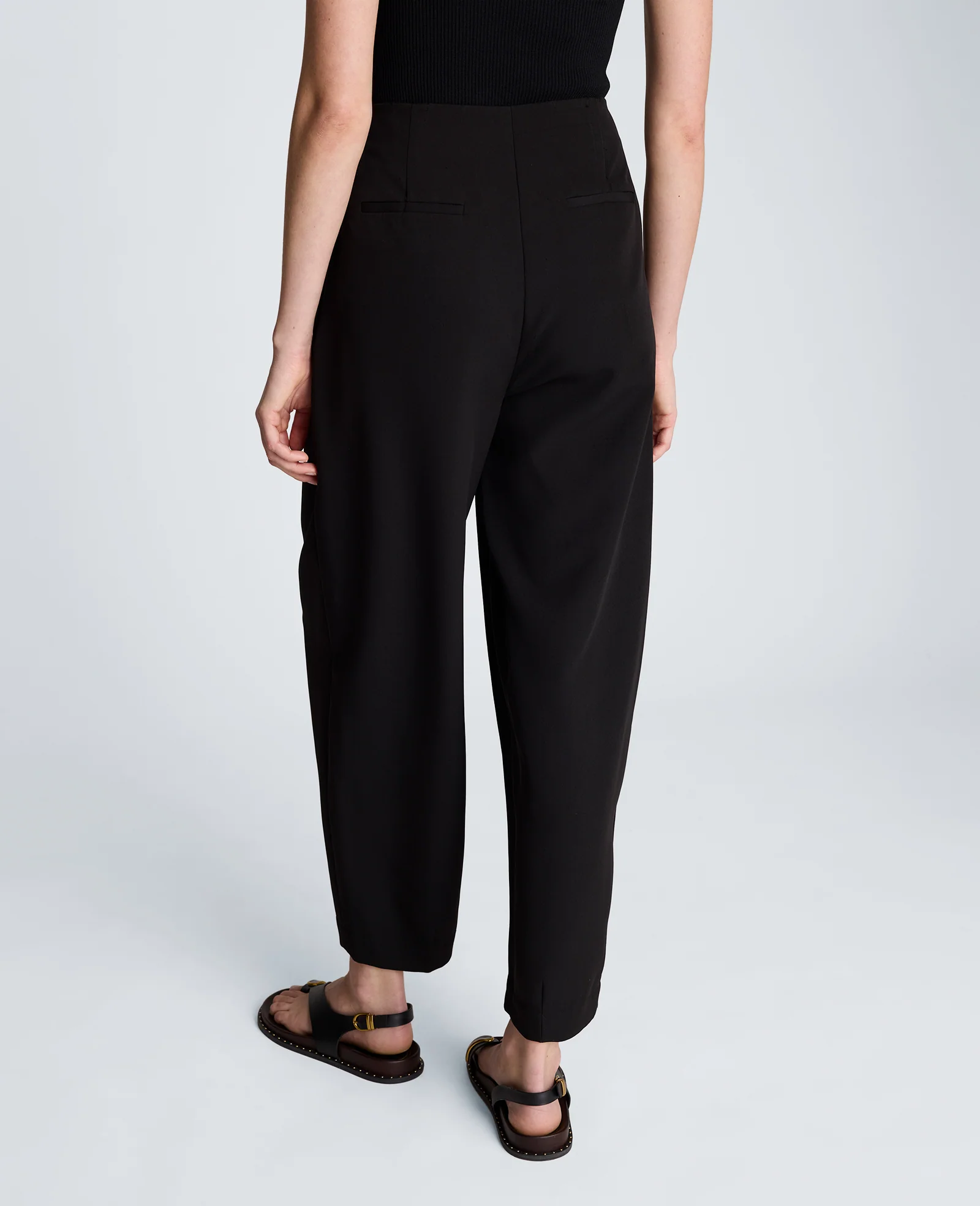 Fly Front Tapered Leg High Waisted Pleated Pant - Image 2