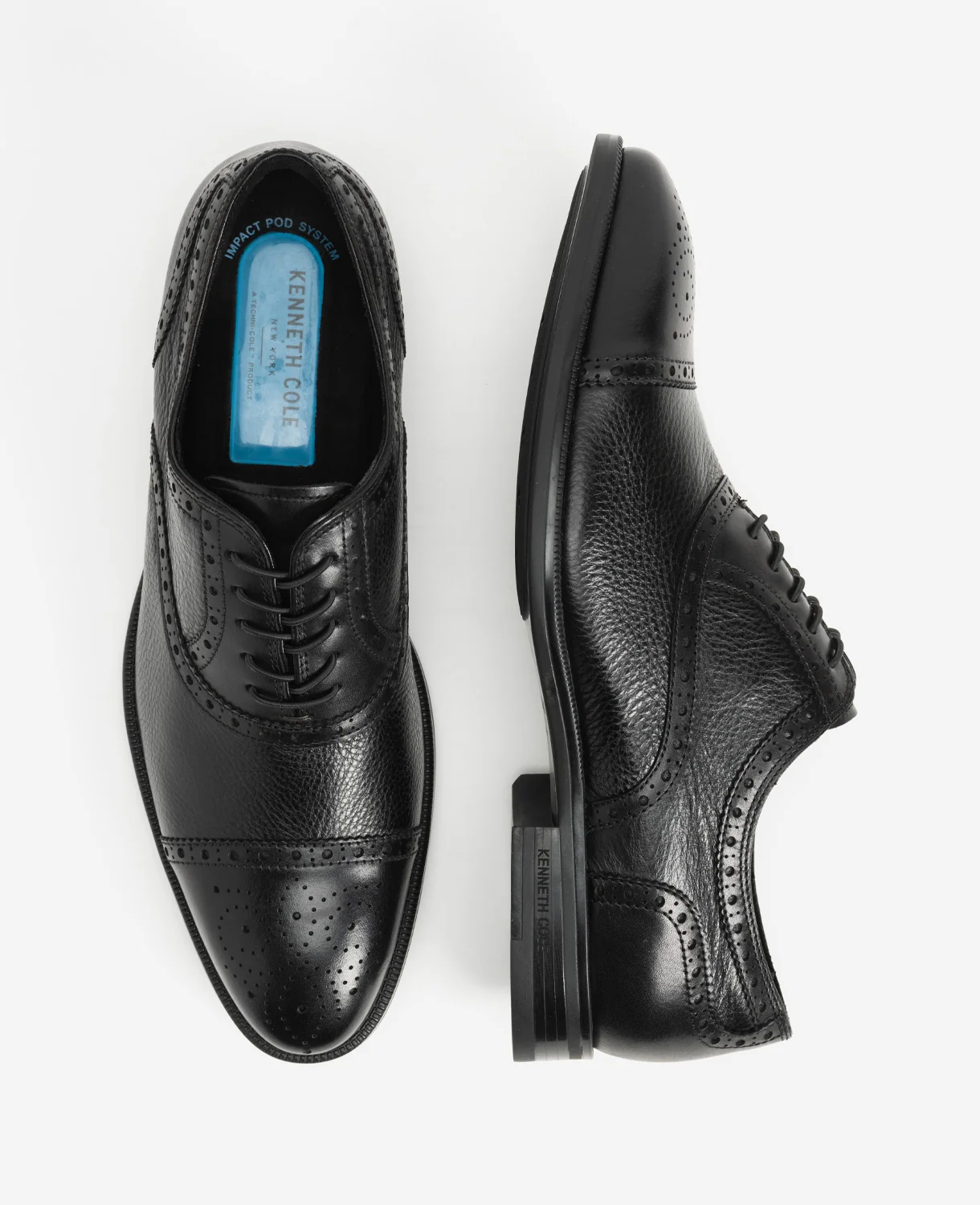 Futurepod Leather Lace-Up Oxford with Medallion Cap Toe - Image 4