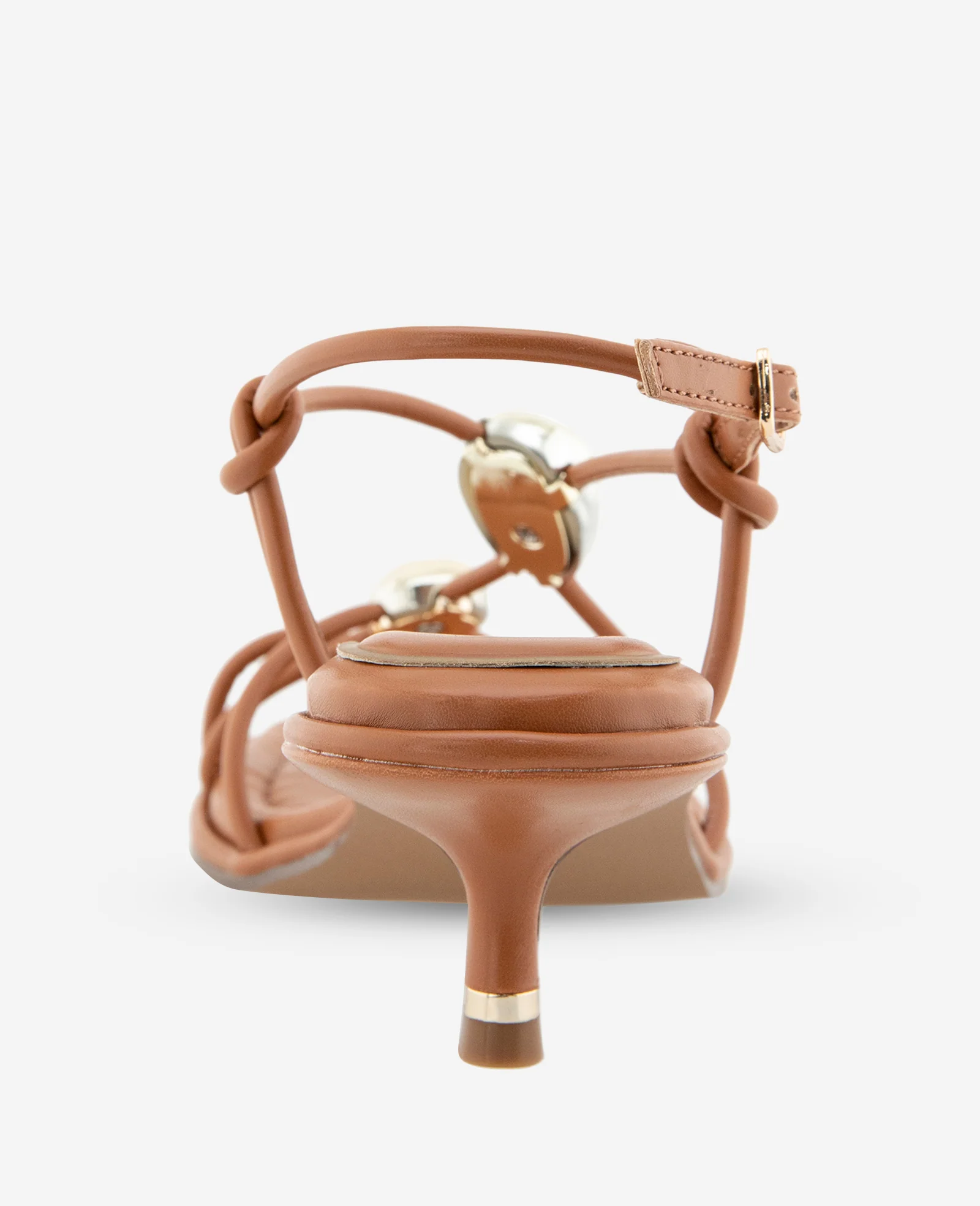 Gemma Embellished Strappy Leather Kitten Heel Sandal - Image 4