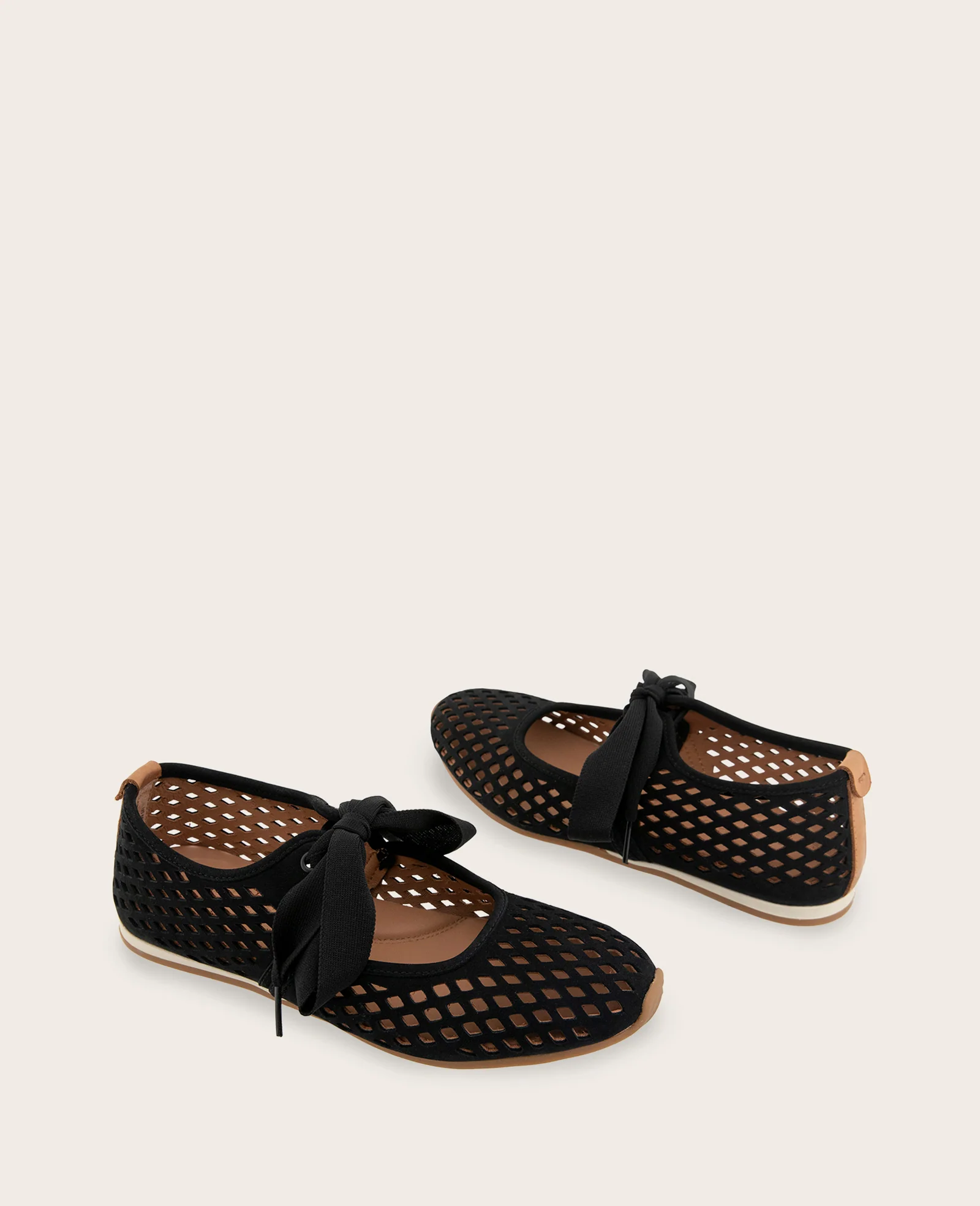 GENTLE SOULS - Annalise Perforated Nubuck Ribbon Tie Ballet Sneaker - Image 4