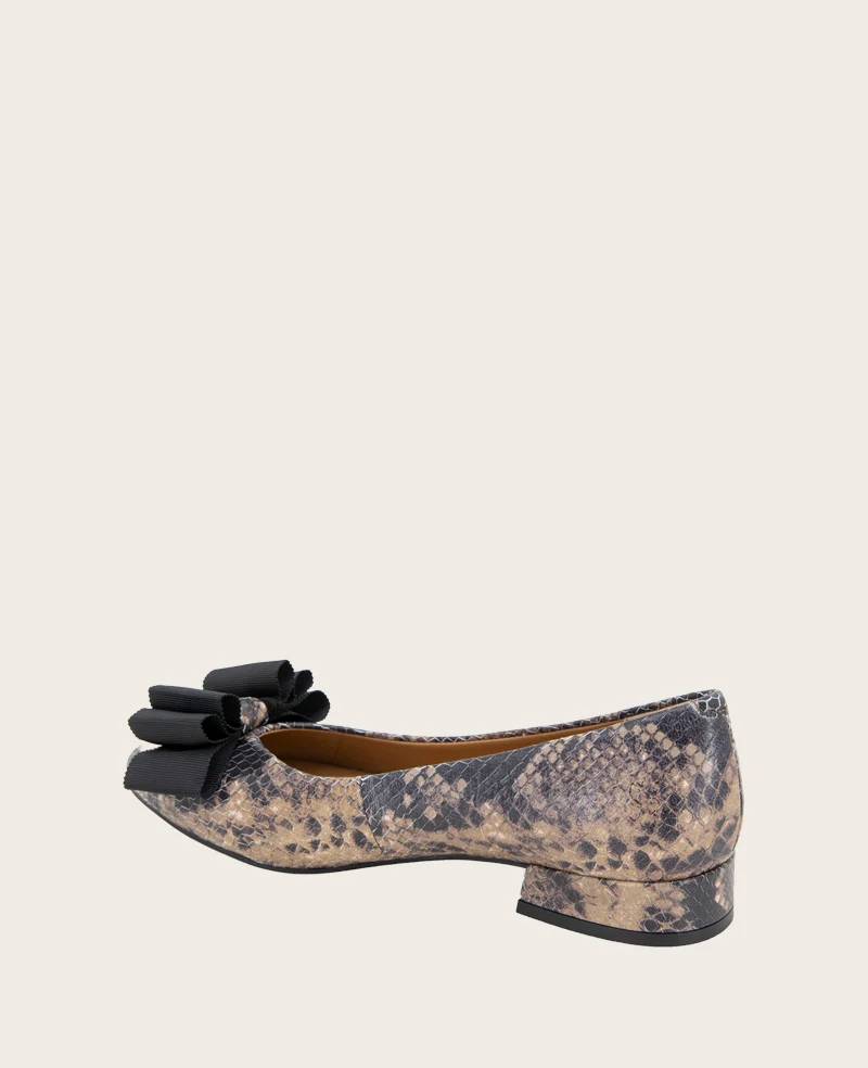 GENTLE SOULS - Atlas Snakeskin Leather Bow Flat - Image 4